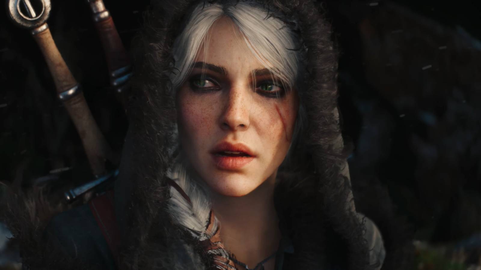 A closeup of Ciri in a cave in The Witcher 4