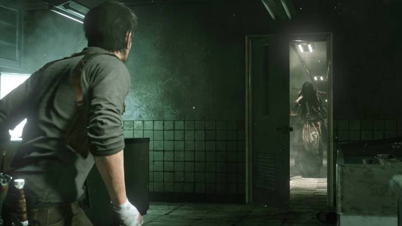 The back of the main character of The Evil Within.