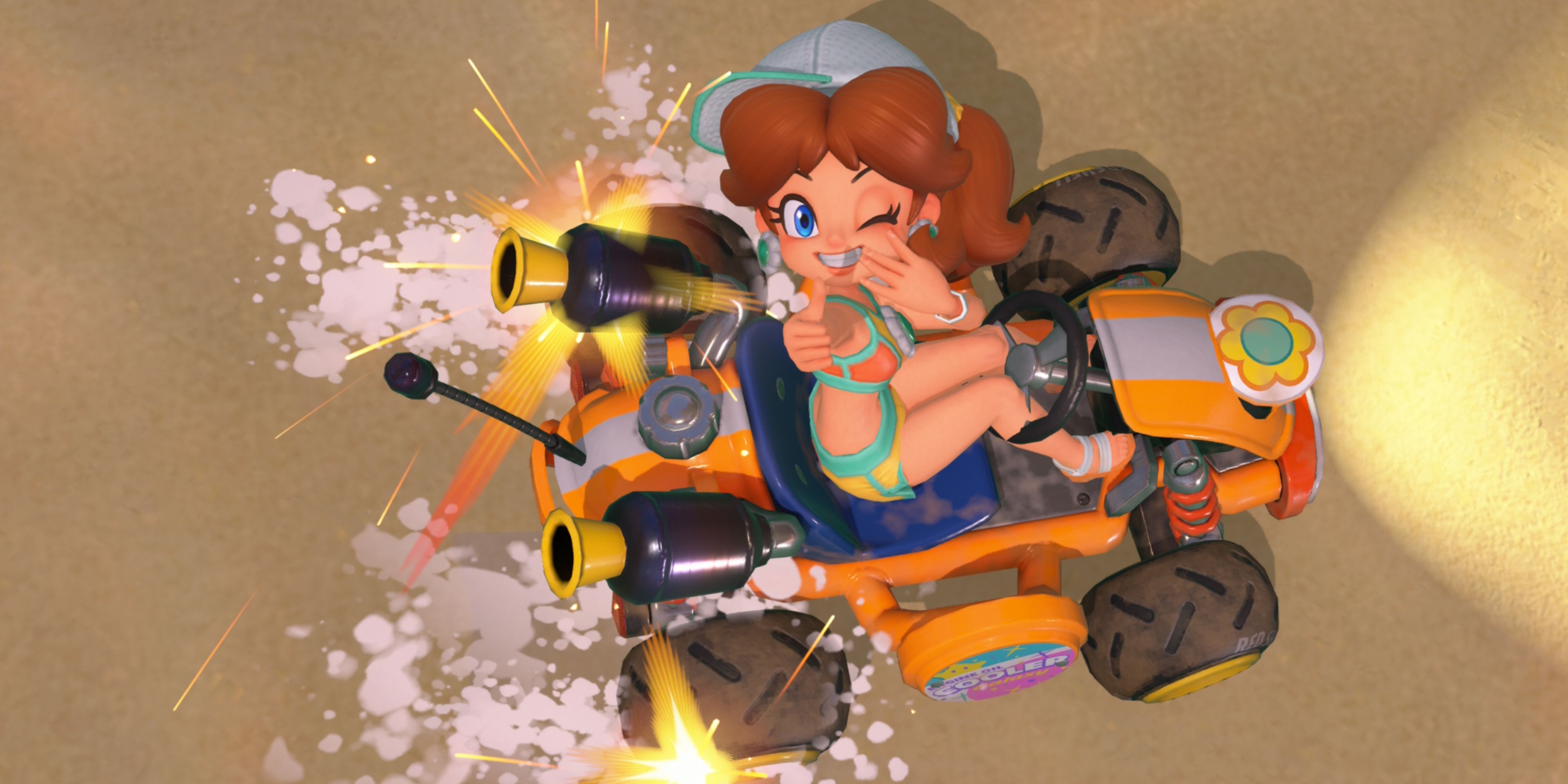 Daisy giving a thumbs up in Mario Kart World