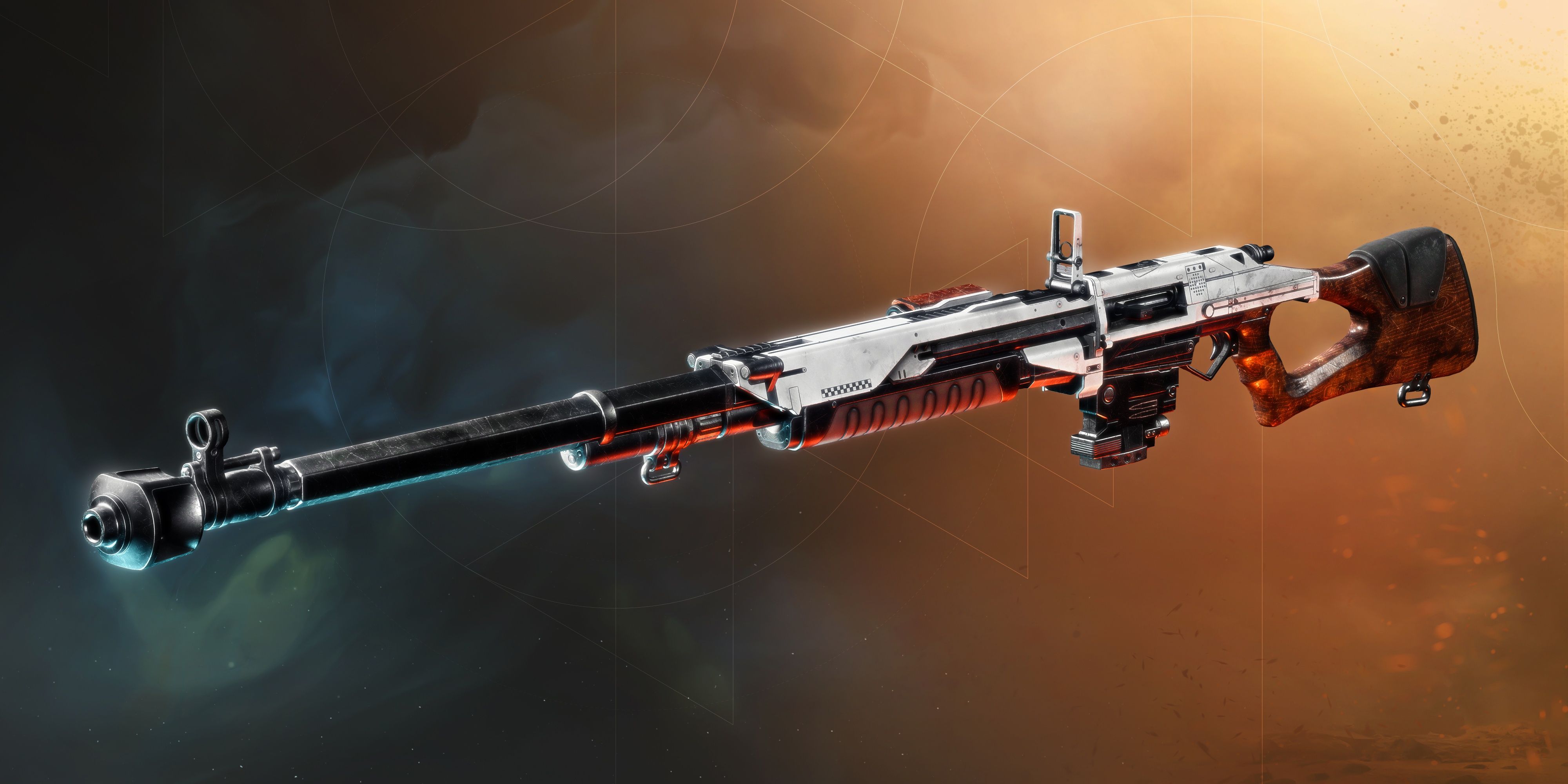 A shot of the New Land Beyond Exotic sniper rifle in Destiny 2.