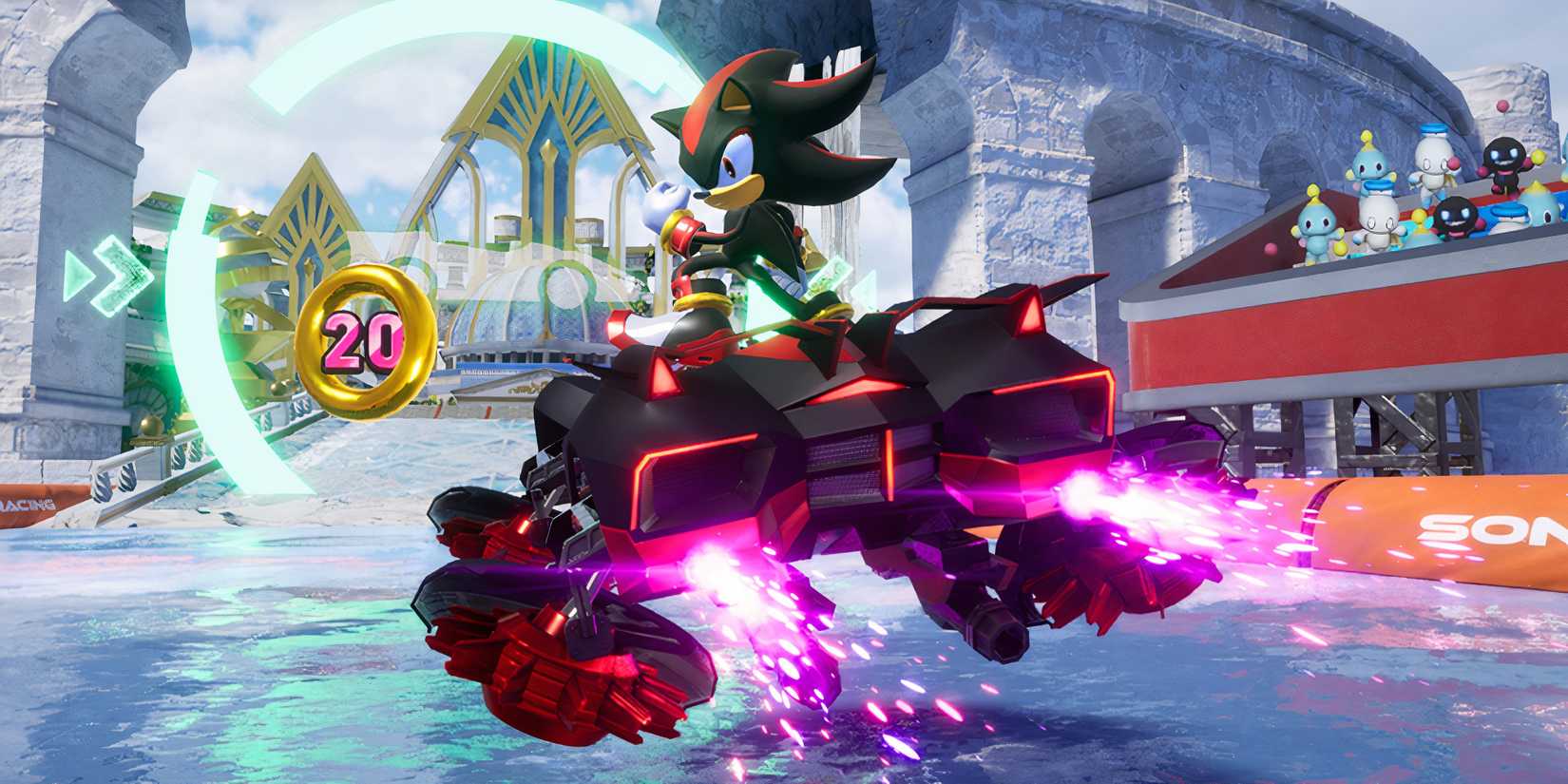 Shade that pumps fist in Sonic Racing Crossworlds.