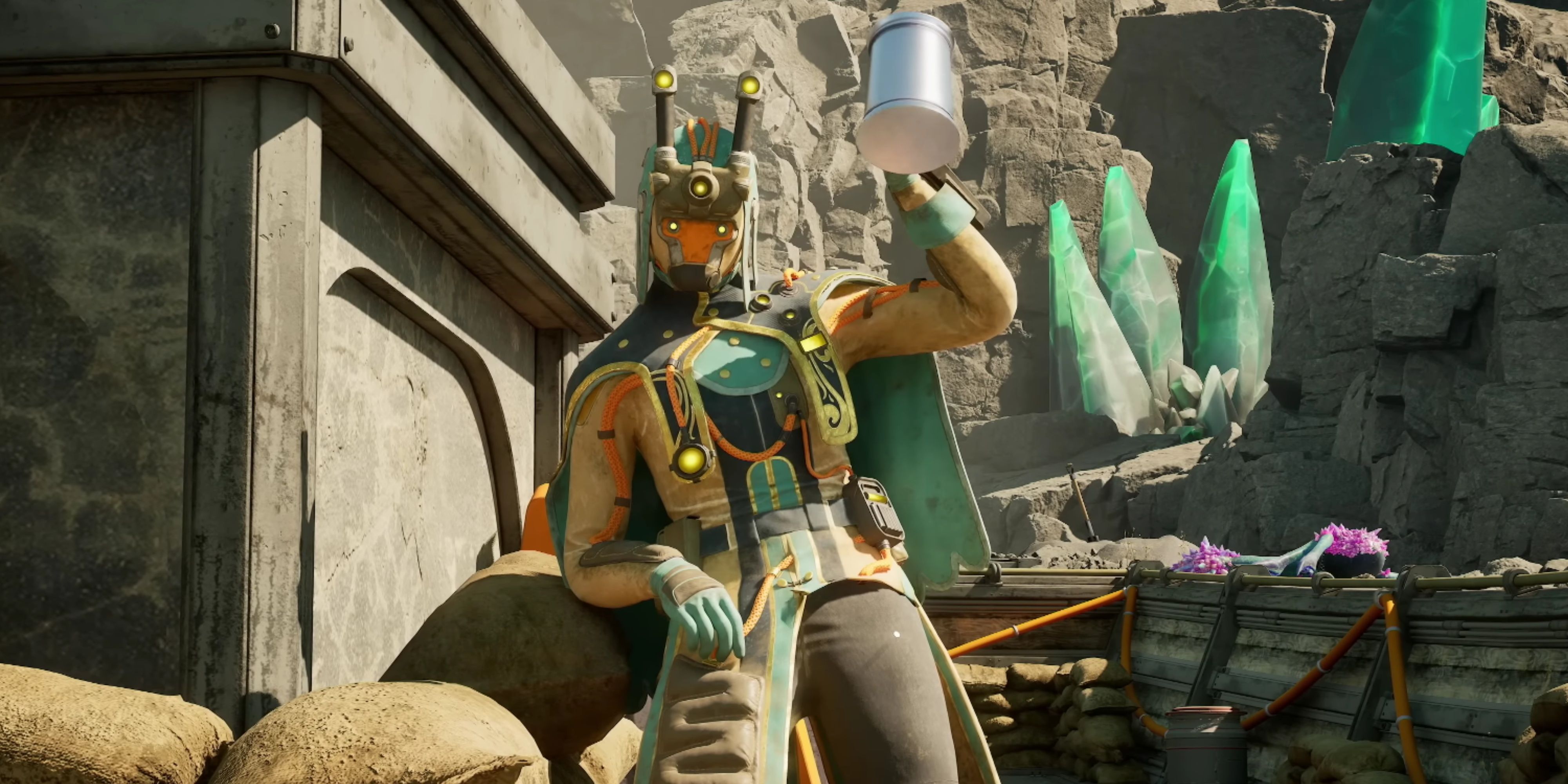 character raising a tankard in the outer worlds 2.