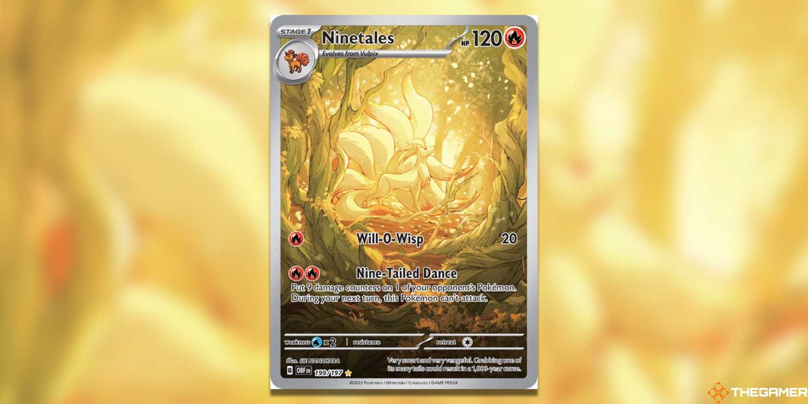 types of rarity pokemon cards Ninetales 199 197 Case | Obsidian Flames main image 0