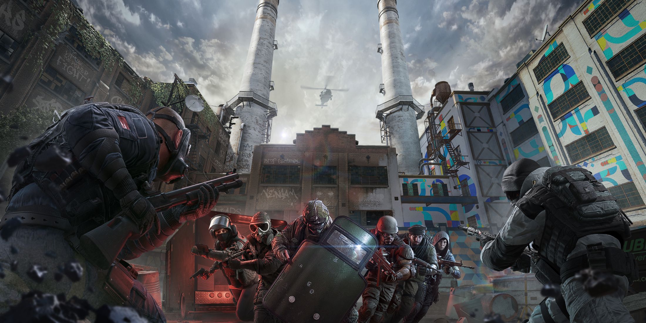 Rainbow Six Siege X artwork in front of the new Dual Front map.