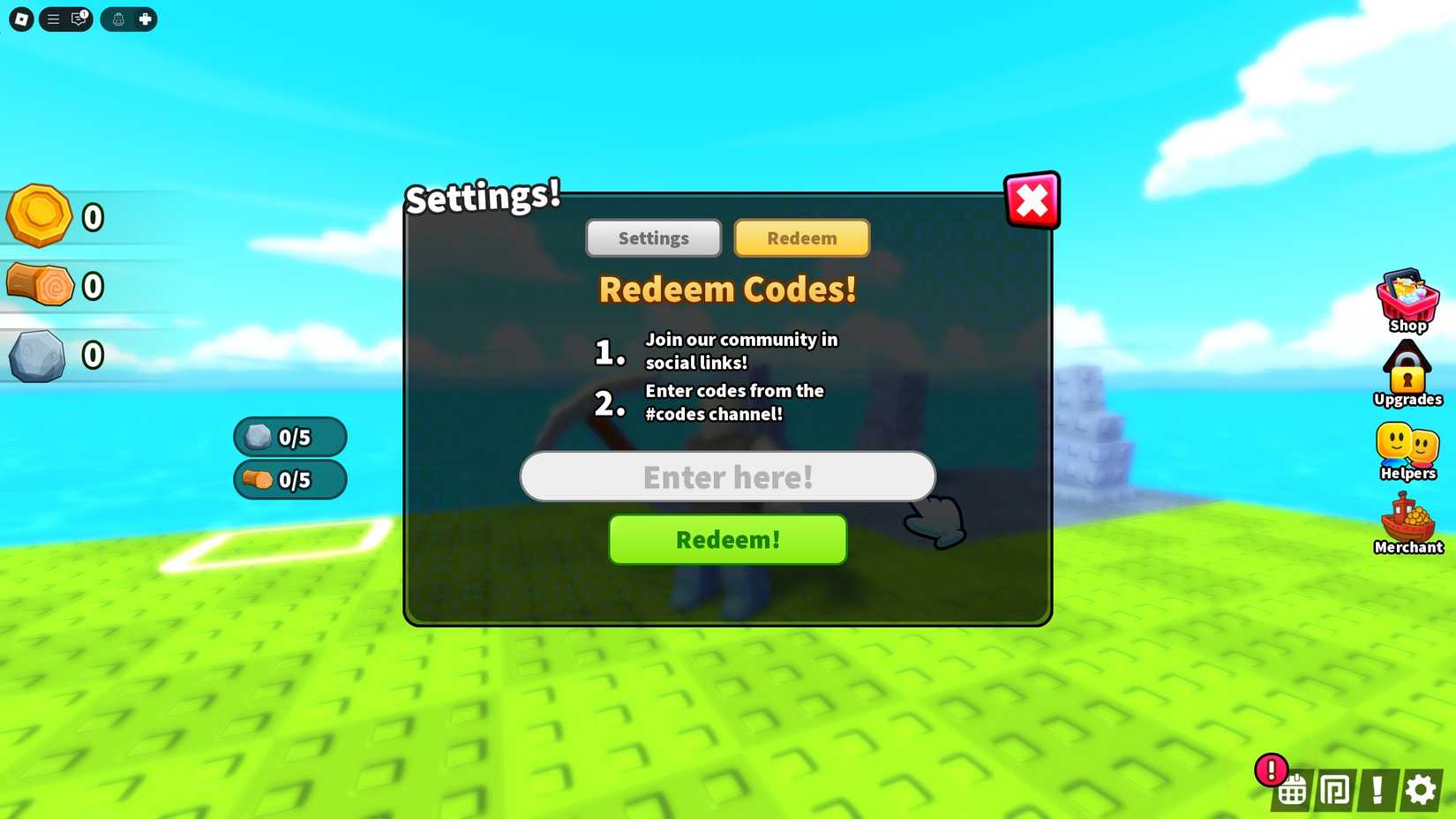 Build An Island Codes - Roblox