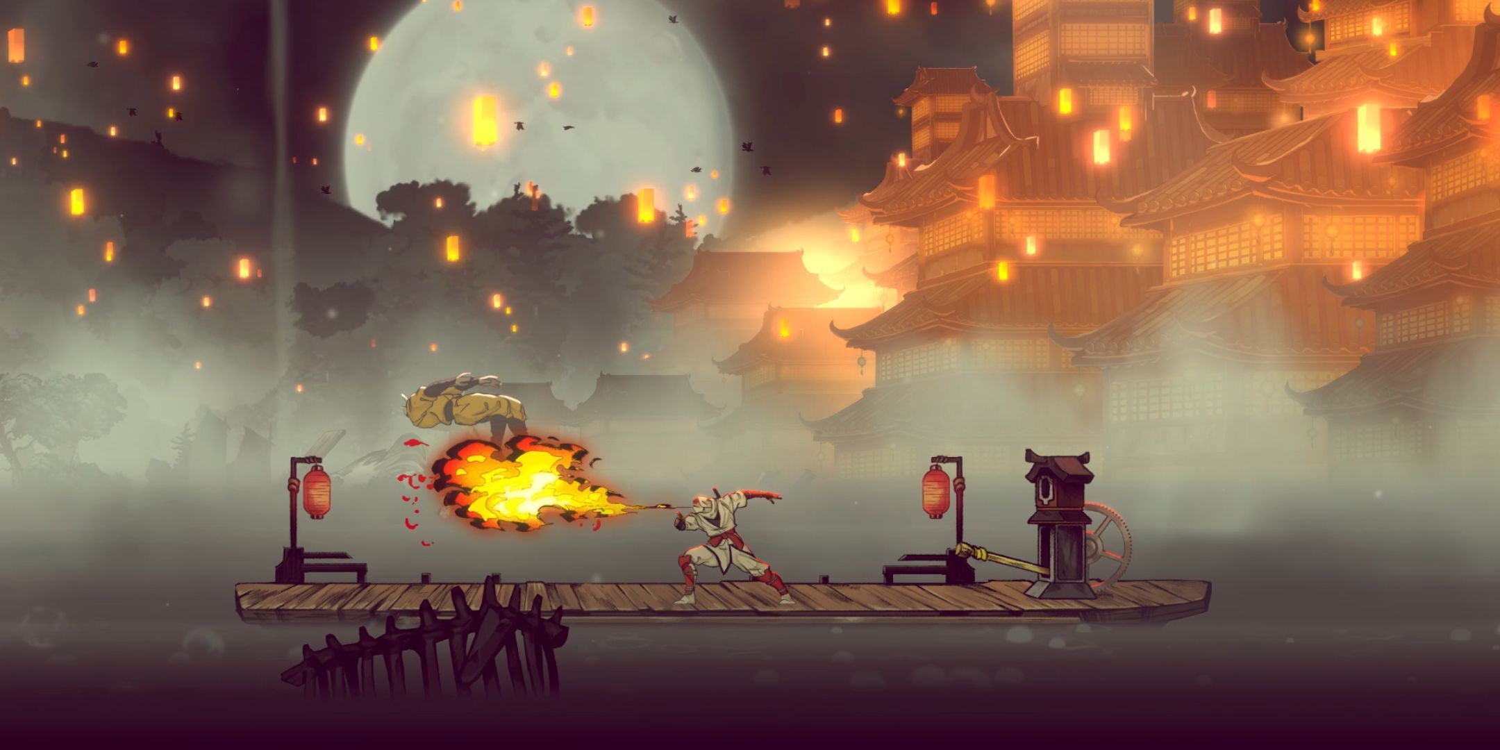 Joe using a fire Ninpo in Shinobi: Art of Vengeance.