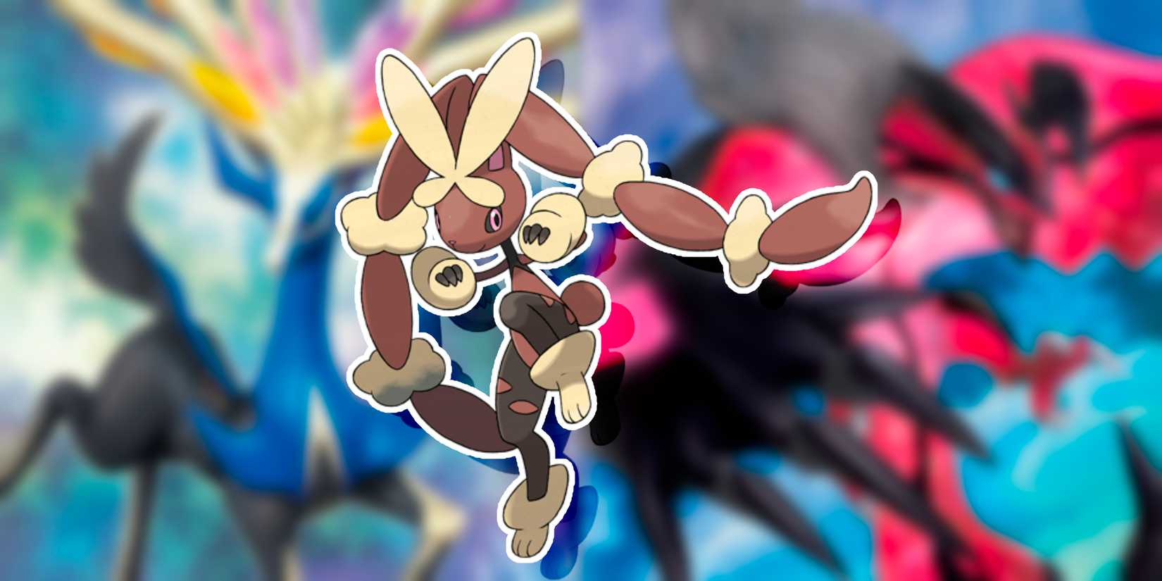 Art of Mega Lopunny at the top of the deck with Xerneas and Yveltal from the XY Pokémon TCG Core Set.