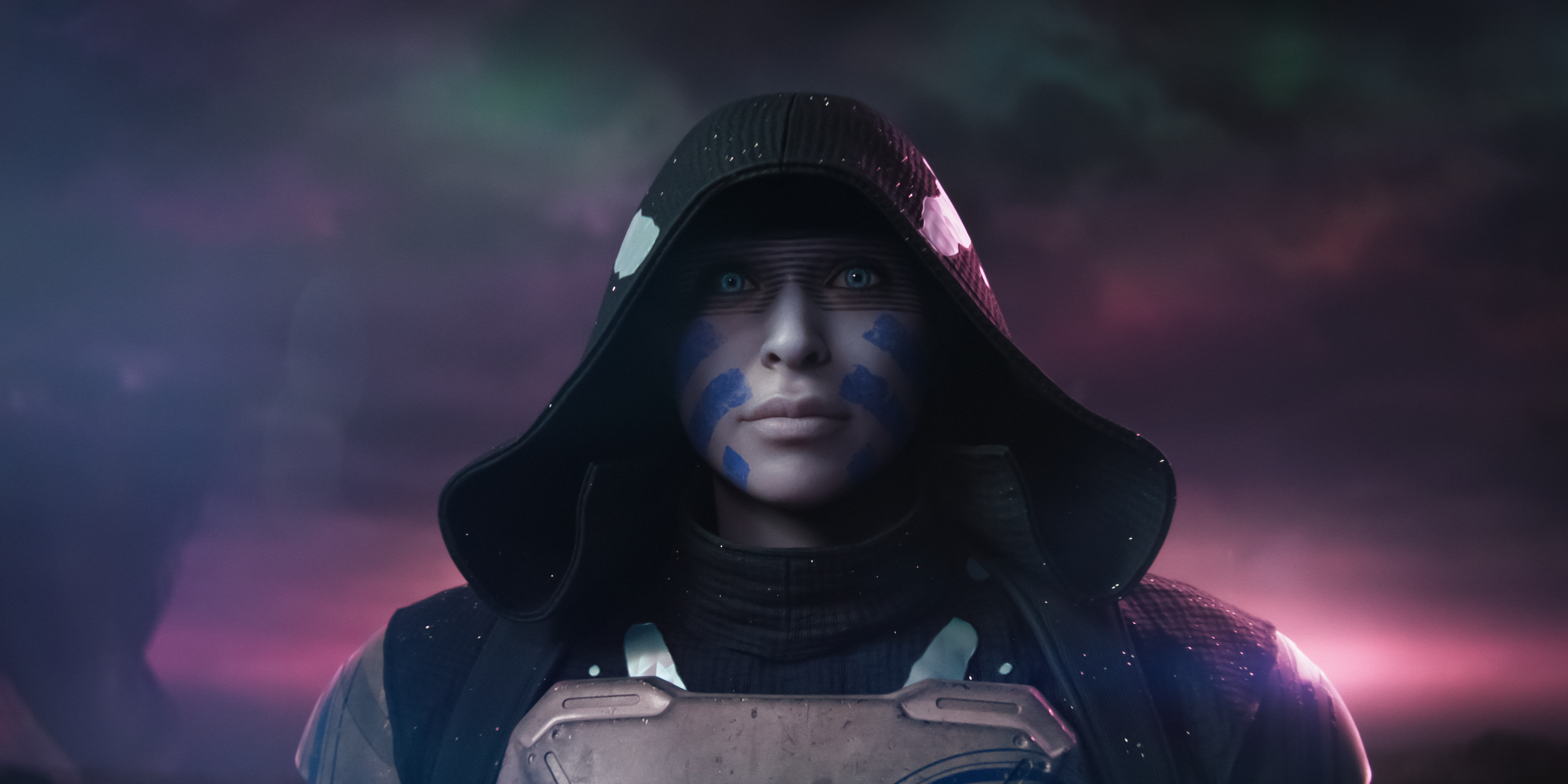 Close-up da personagem Orin em Destiny 2.