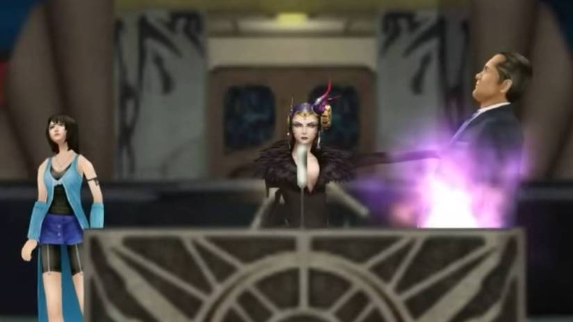 Edea kills Vinzer Deling in Final Fantasy 8.