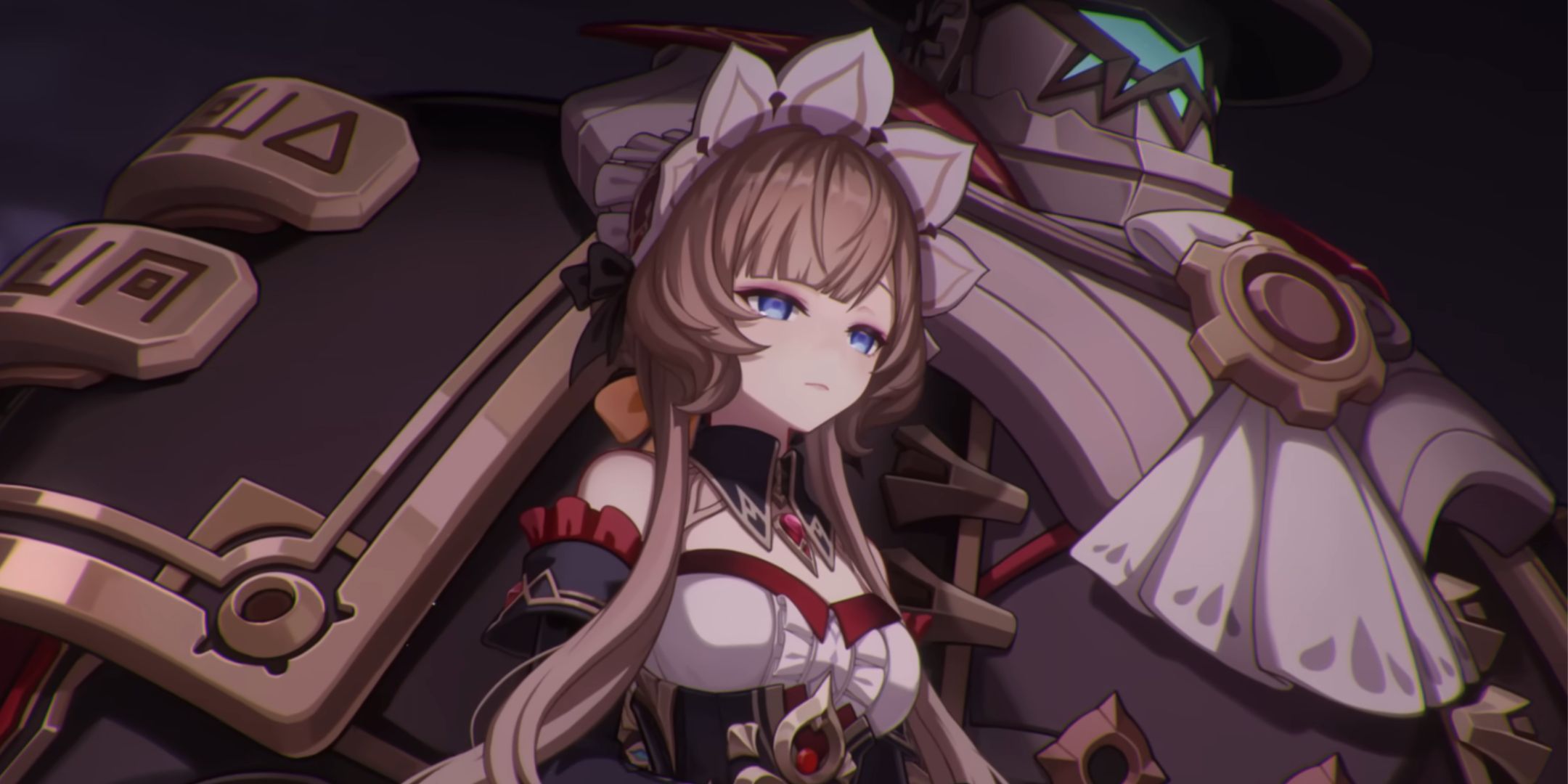 Sandrone em close-up no trailer de Genshin Impact