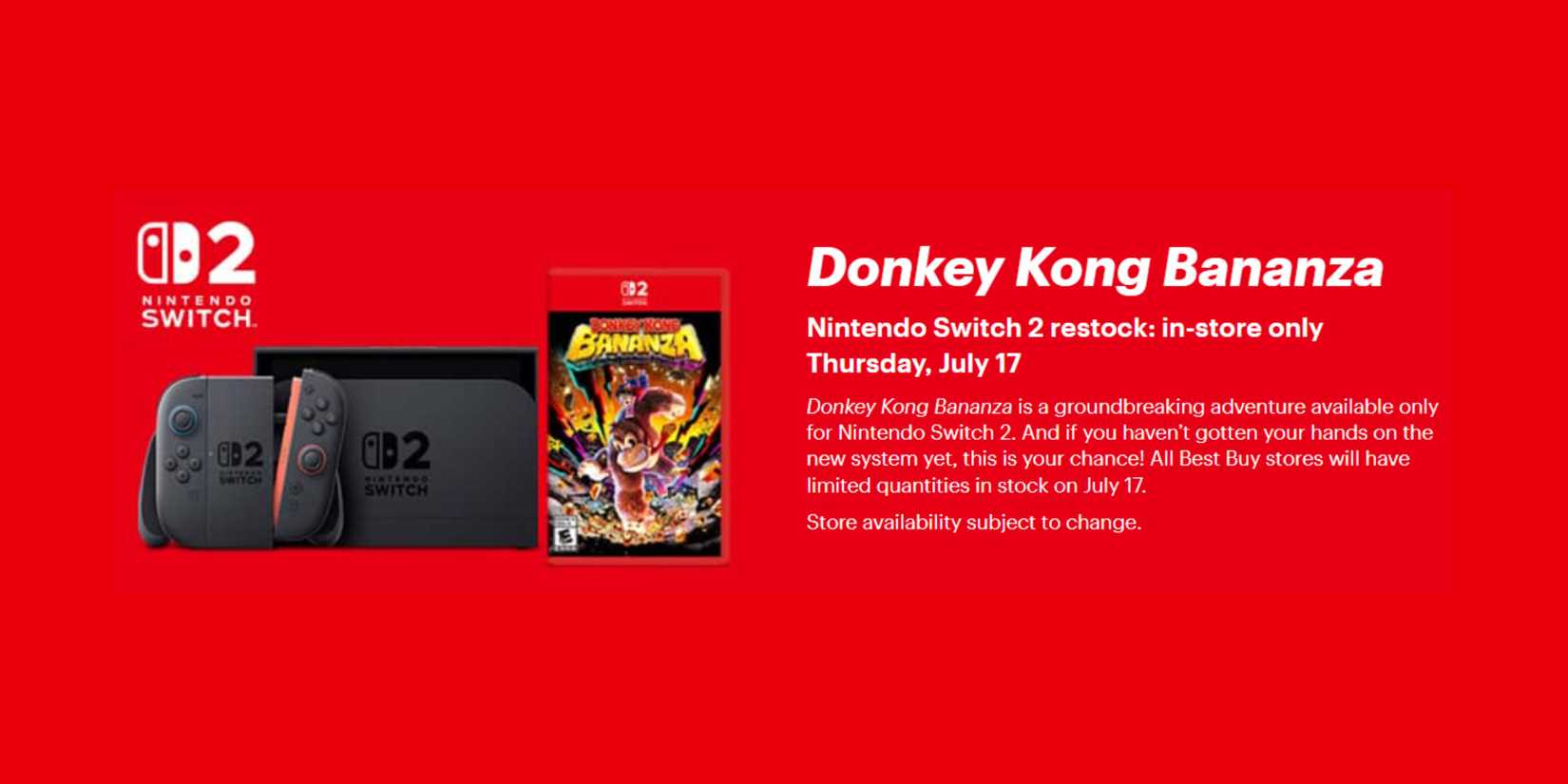 Best Buy is restocking the Switch 2 ready for Donkey Kong Bananza