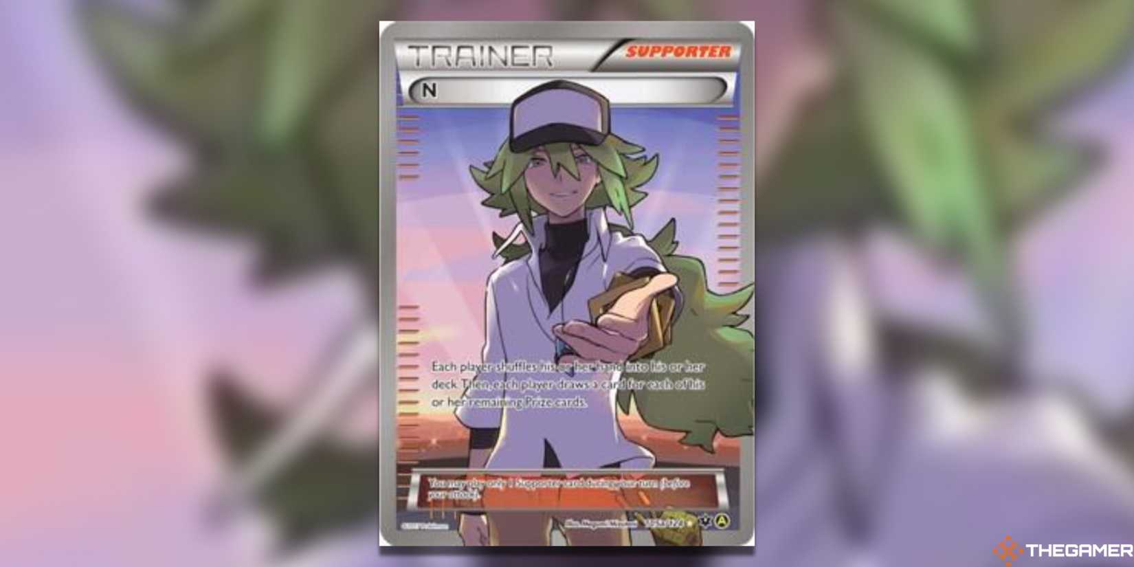 pokemon trainer card n 105a/124 Supporter Holo Alternate Art Near Mint each player draws a card for each of his or her remaining Prize cards N (Supporter) (Full Art) 101/101