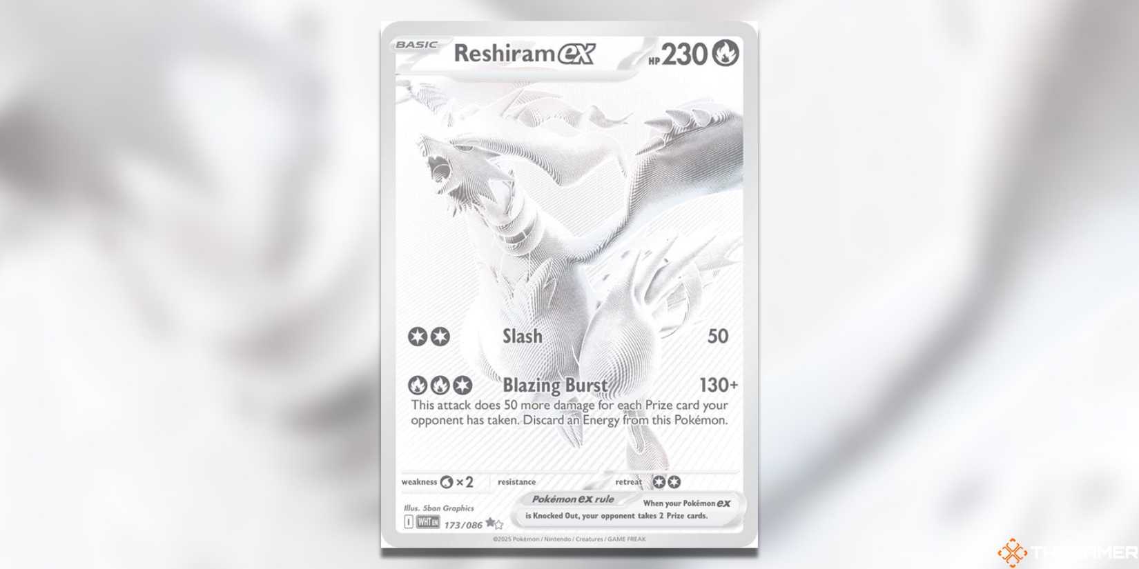 rare cards in white flare Pokemon Graded: Reshiram ex 173/86 White Flare (2025) White Monochrome –  Double Infinity Gaming main image 1