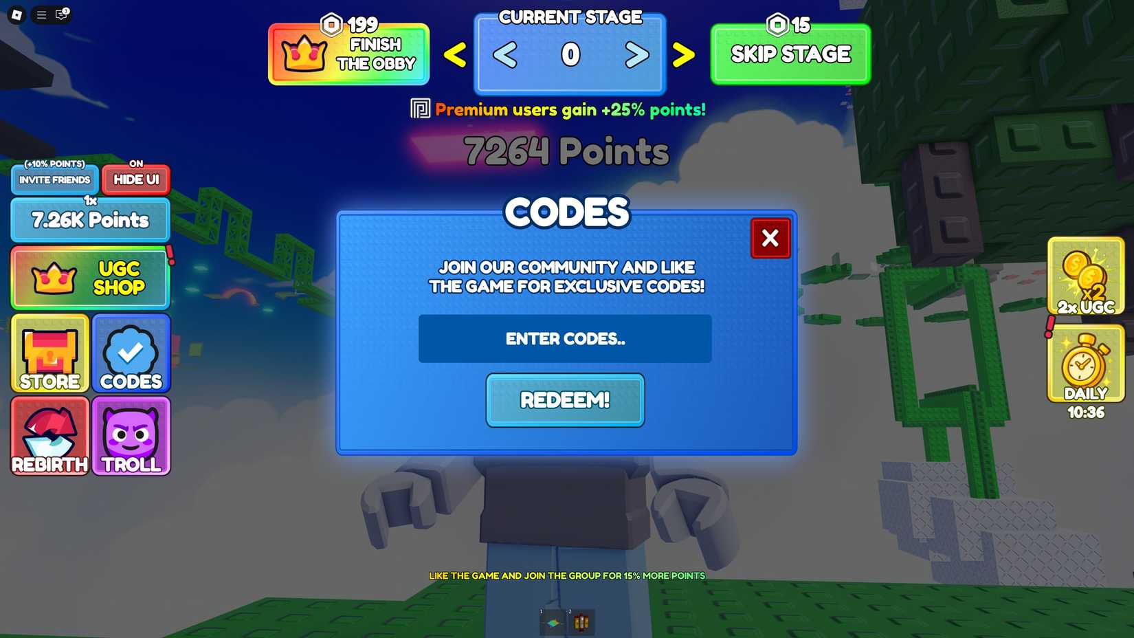 All Active Free UGC Obby (AFK Or Play) Reward Codes - Roblox
