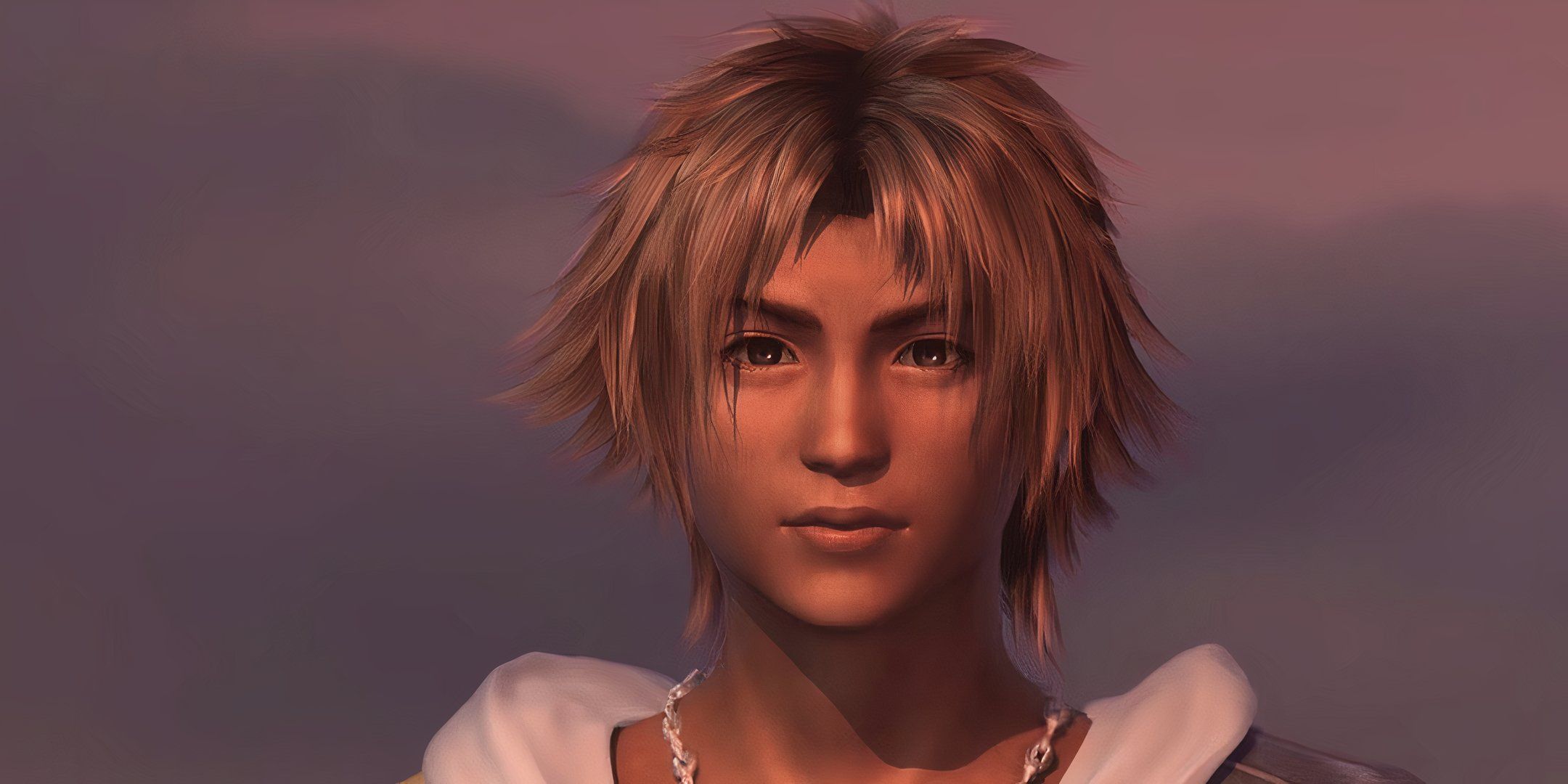 A close up of Tidus' face from Final Fantasy 10.
