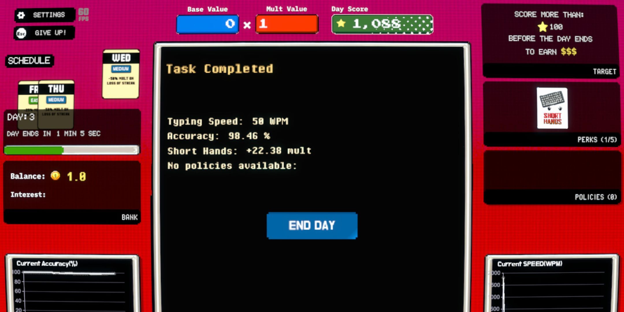 A task being completed in TypInc.
