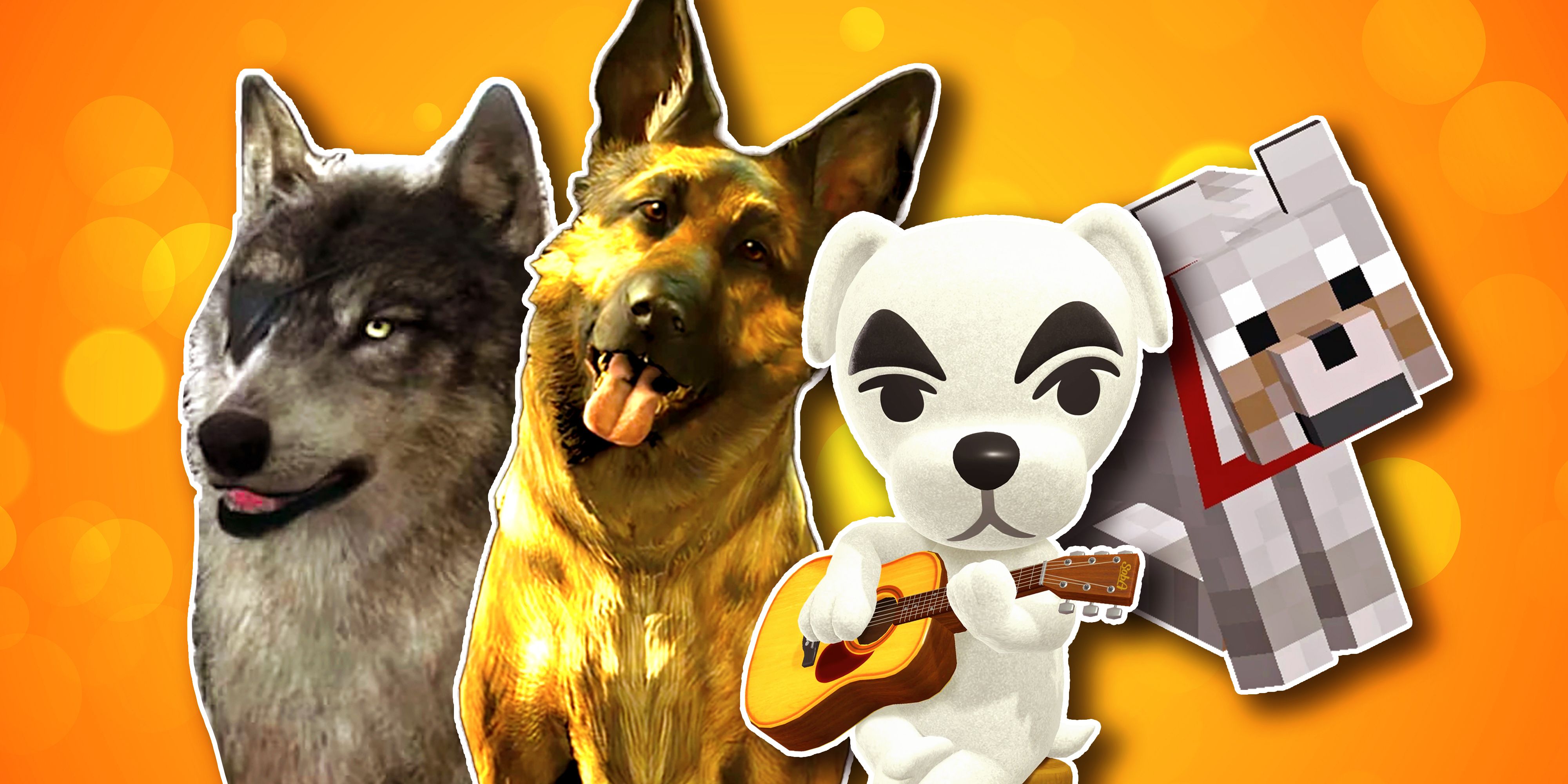 D Dog, Dogmeat, KK Slider, and a Minecraft dog.