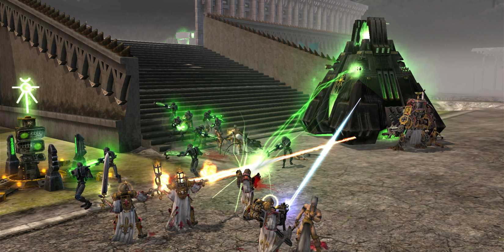 Dawn of War Sisters of Battle fighting Necrons.