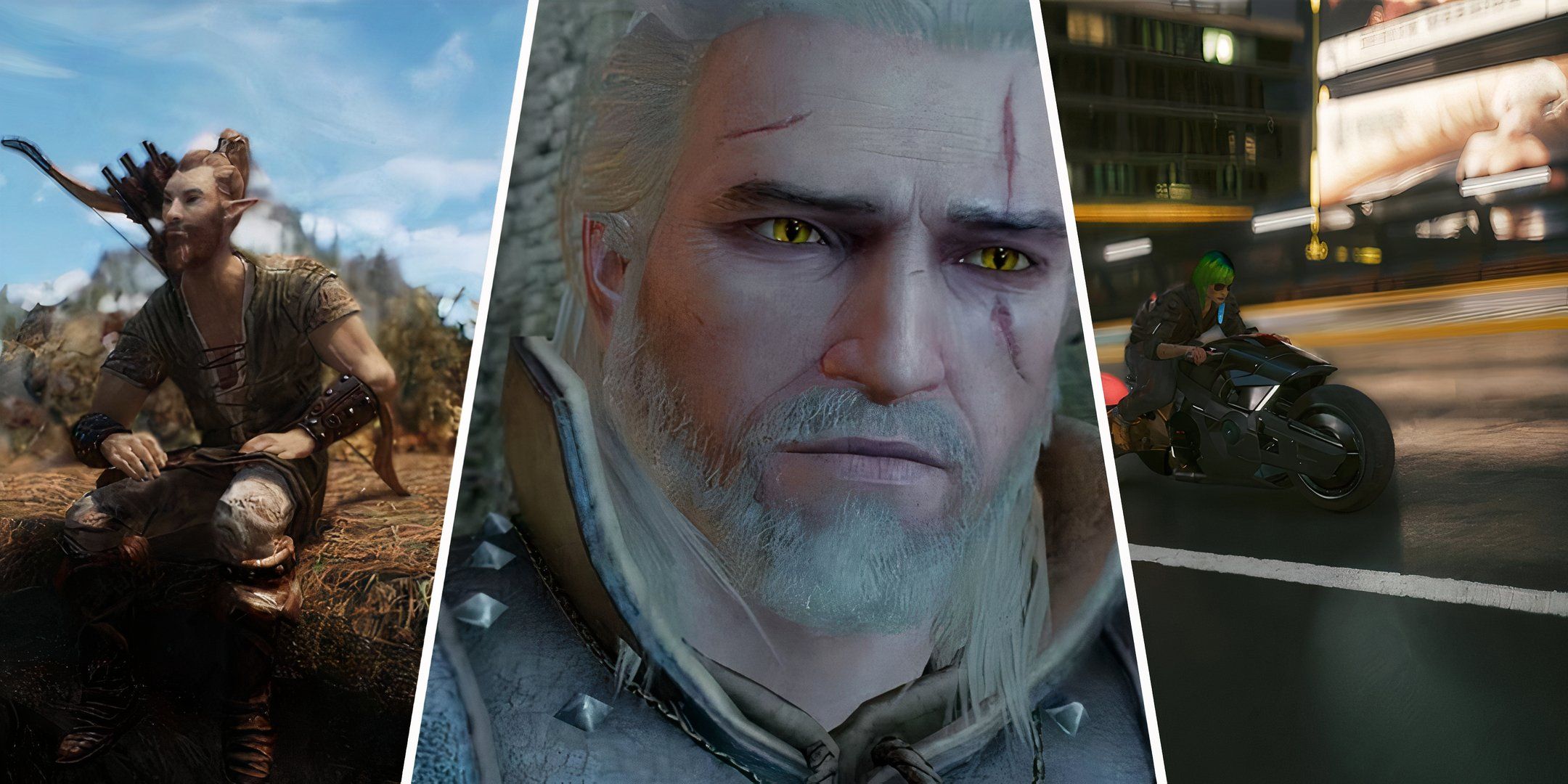 Garith between an elf from skyrim and motorcycle from Cyberpunk 2077.