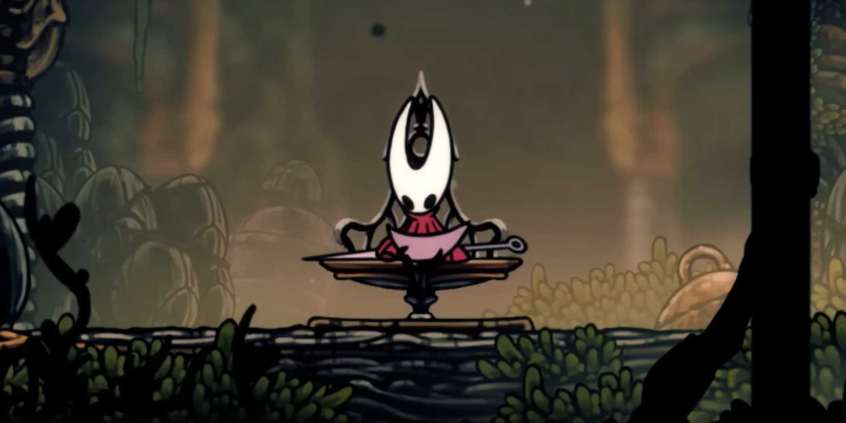 Hornet was sitting on the bench to read her will in Hollow Knight Silksong.