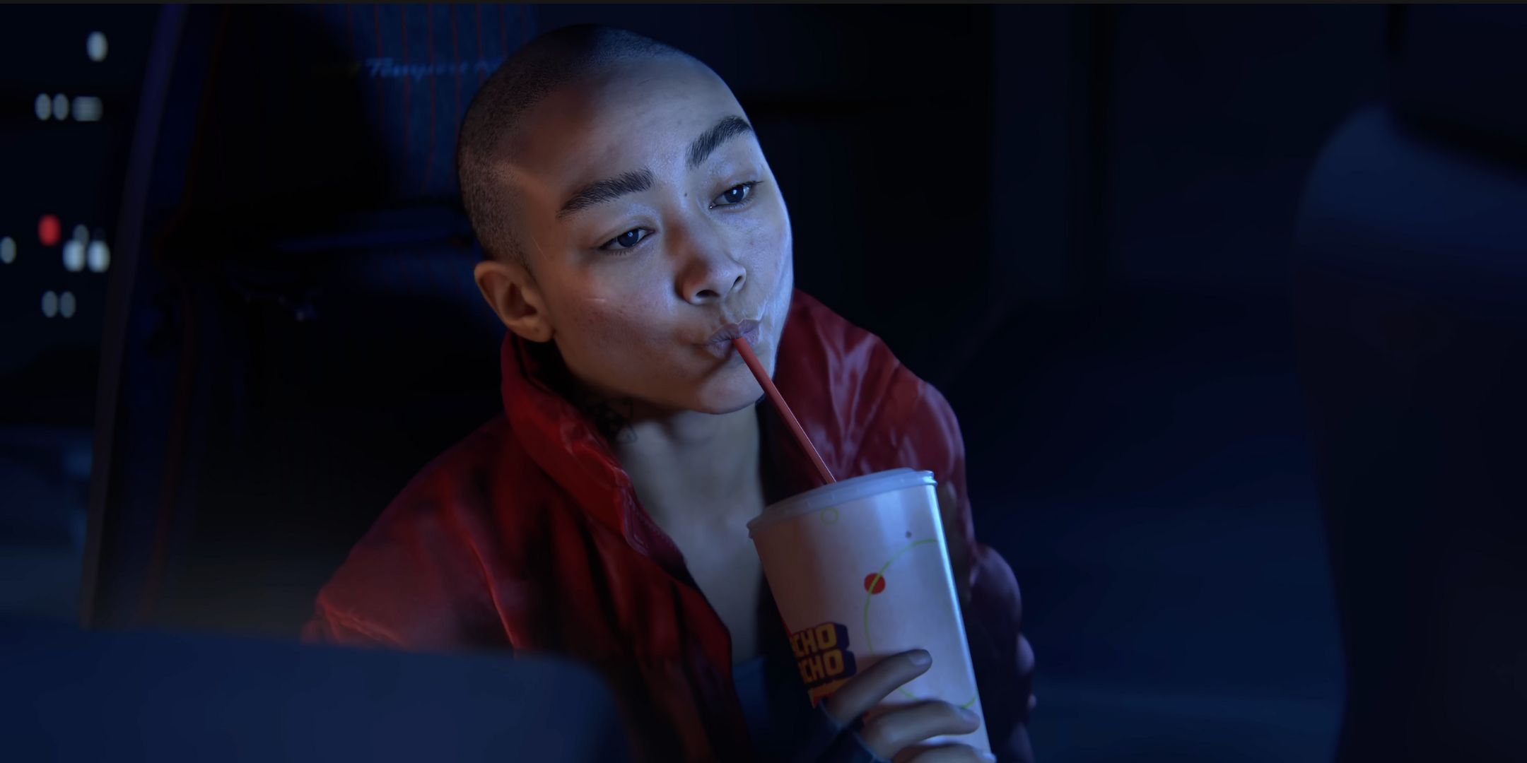 Jordan sipping a drink in Intergalactic: The Heretic Prophet's reveal trailer.