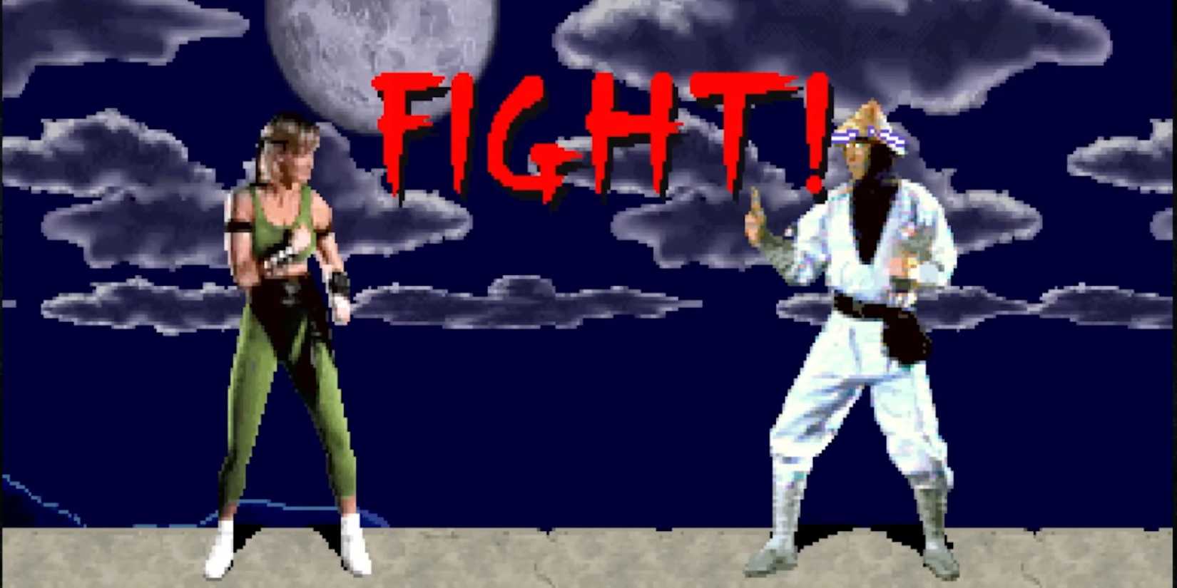 Sonya and Raiden about to fight in Mortal Kombat: Legacy Kollection.