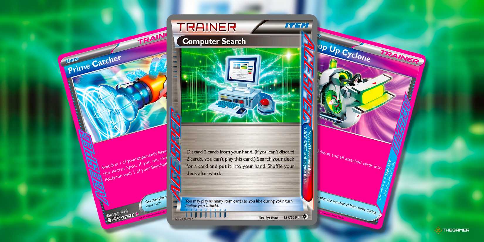 Prime Catcher, computer search and accumulation of Cyclone Ace Spec Spec made of black and white and scarlet & violet era Pokemon TCG.