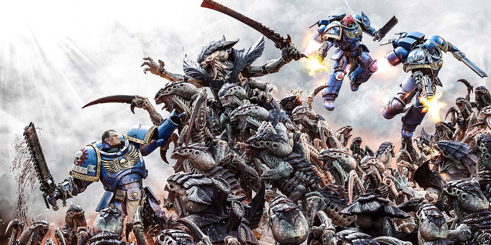 Titus fights the Tyranids alongside other Space Marines in Space Marine 2.