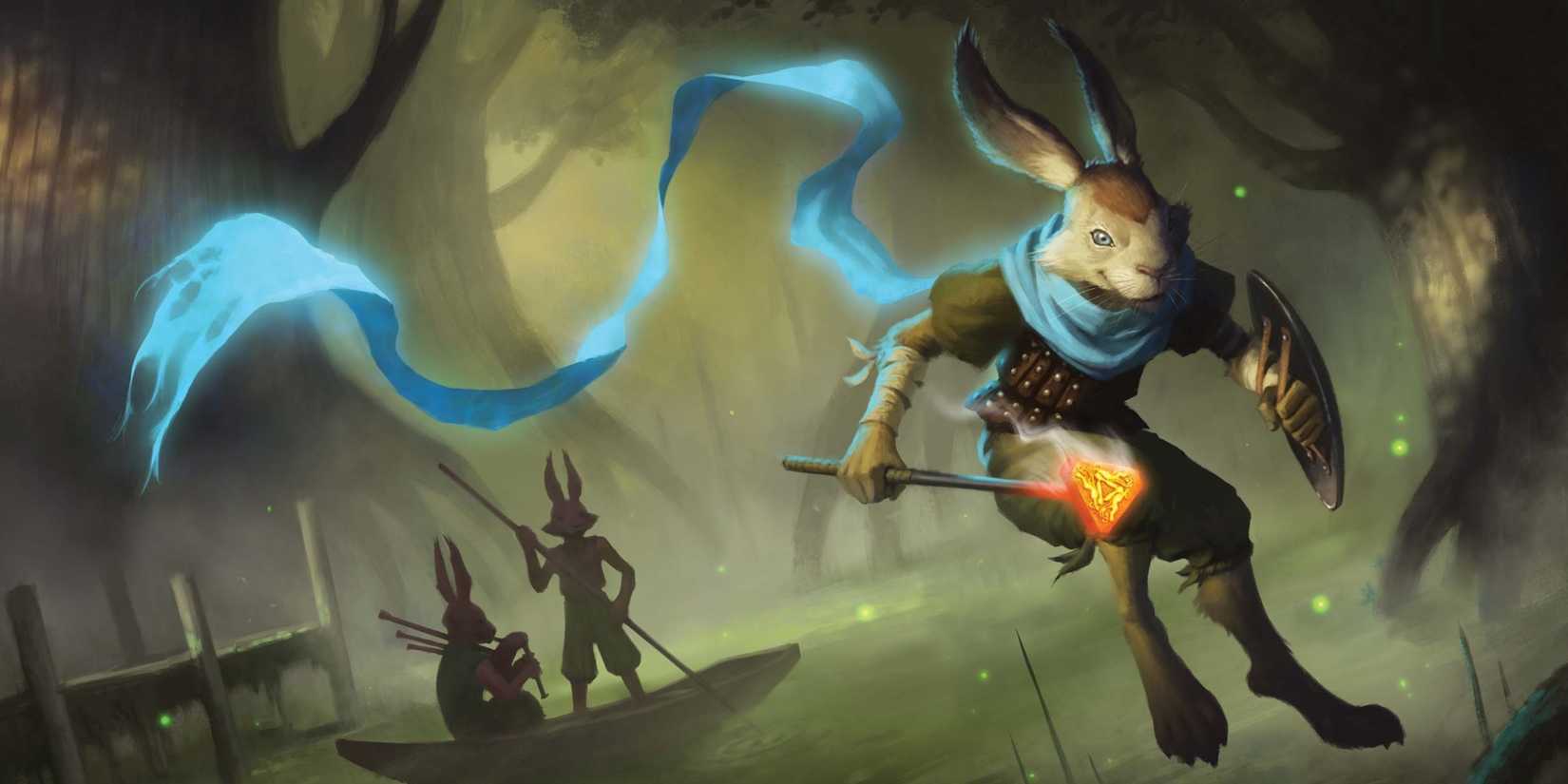 Angdon Longscarf, a harengon character from Dungeons & Dragons (DND).