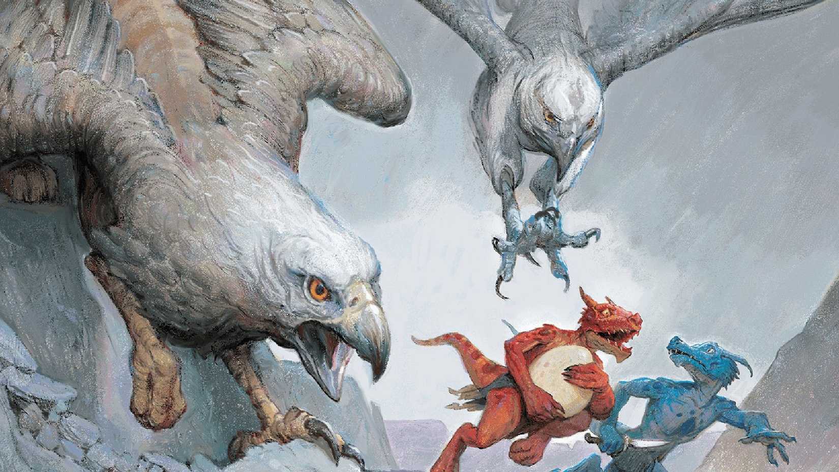 Two Colds giant engolus gathered large eggs holding up.