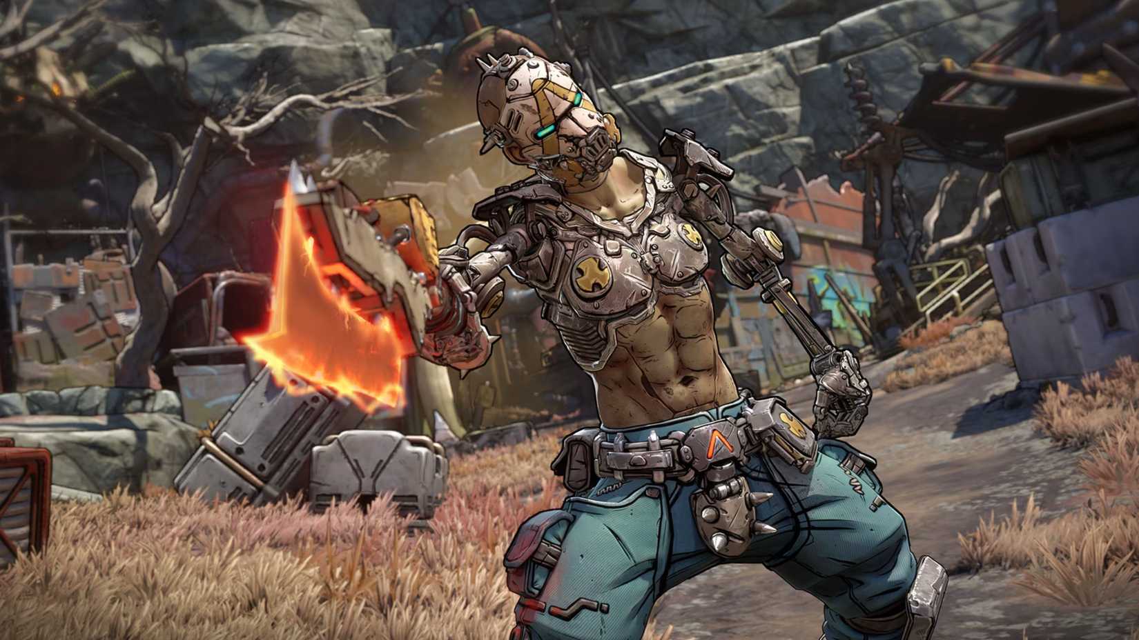 A psycho from Borderlands 4 staring at the camera.