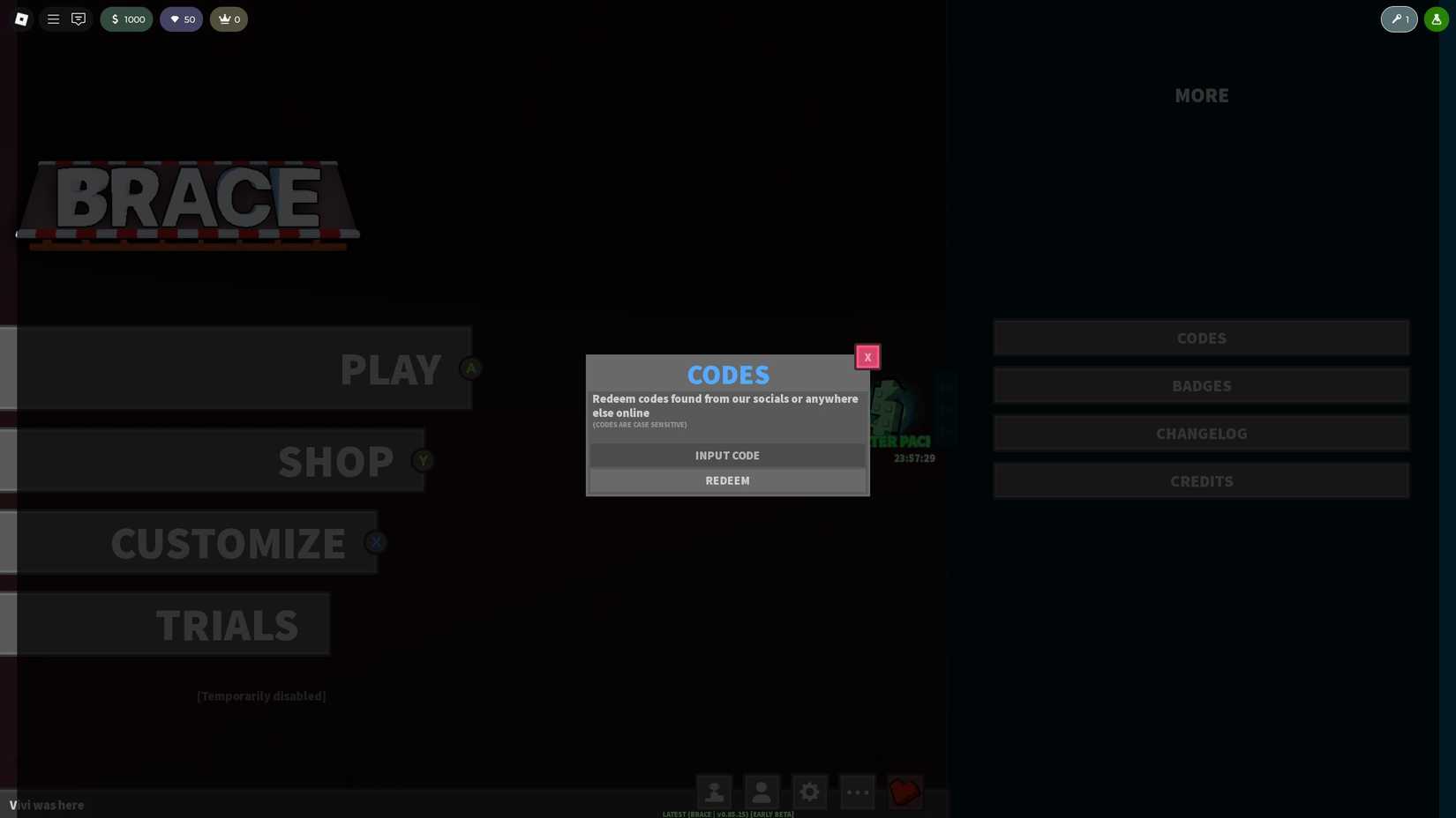Brace Codes - Roblox