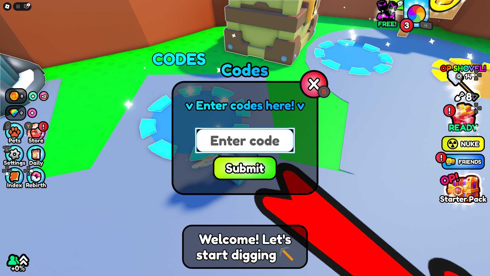 Dig 1 Million Blocks Codes - Roblox