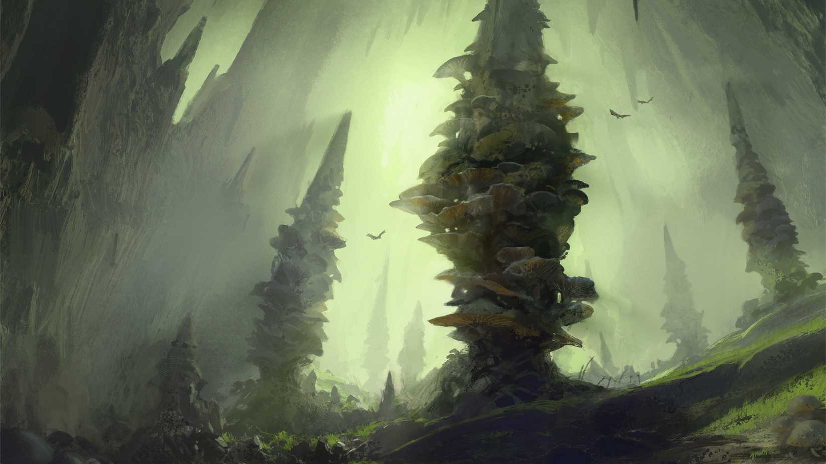 A fog won shows a tall circle in the green biome.