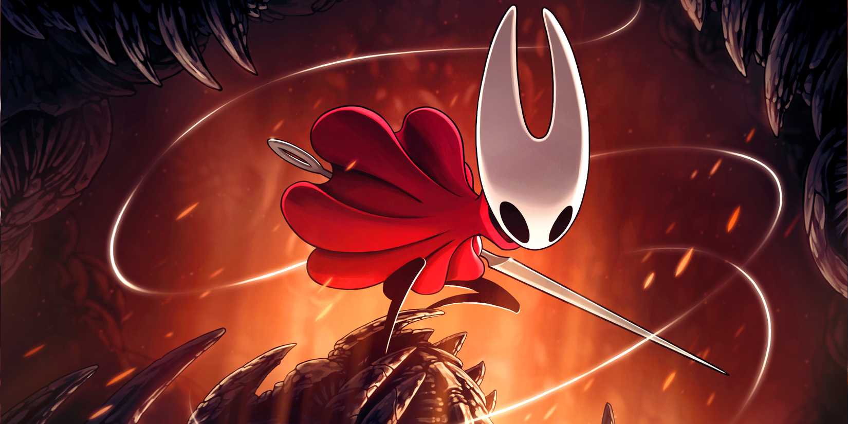 The horn settles with needle and silk silkson.