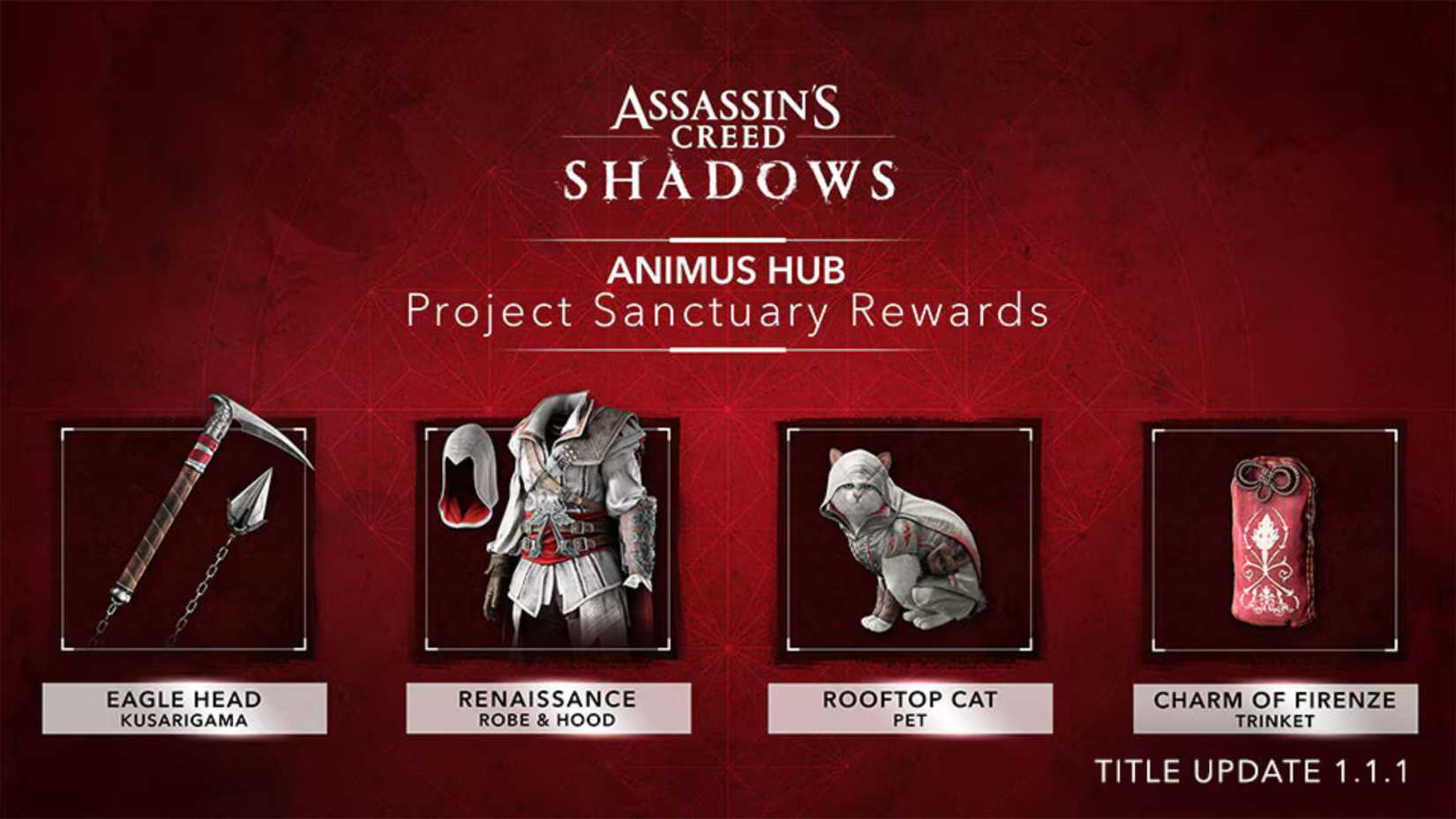 Assassin's Creed Shadows Project Sanctuary Rewards.