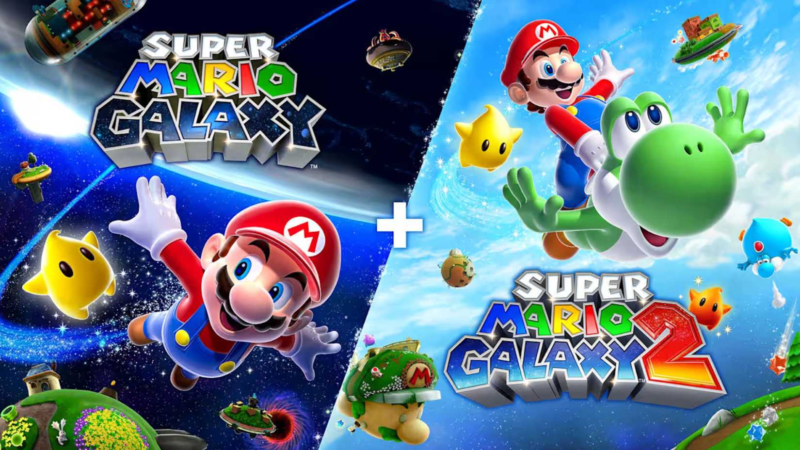 Super Mario Galaxy and Galaxy 2 Twin Packed Art art.