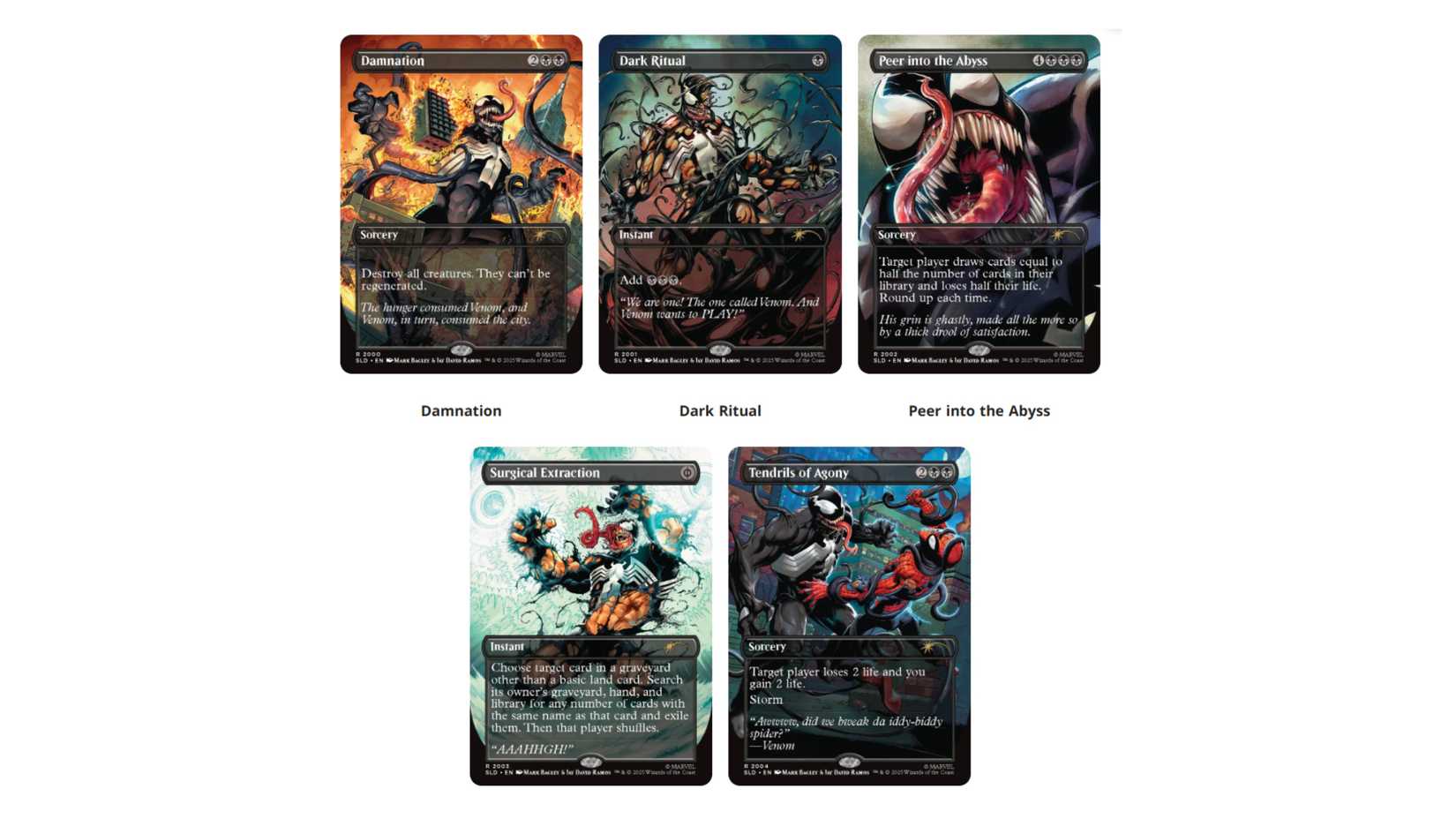 MTG Spider-Man Secret Lair Venom Unleashed Set.