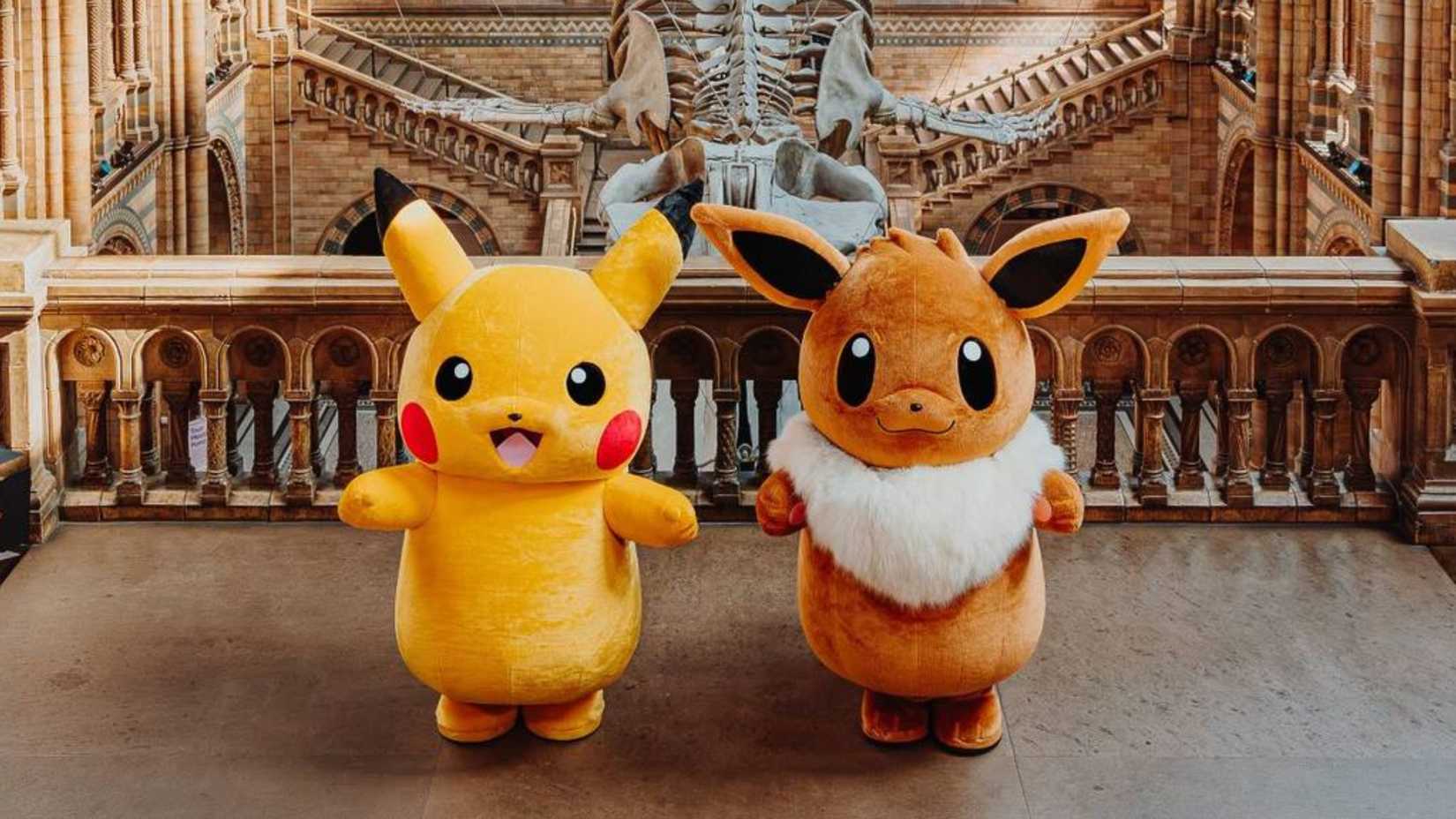 Pikacu and Eevee Masks at the National History Museum.