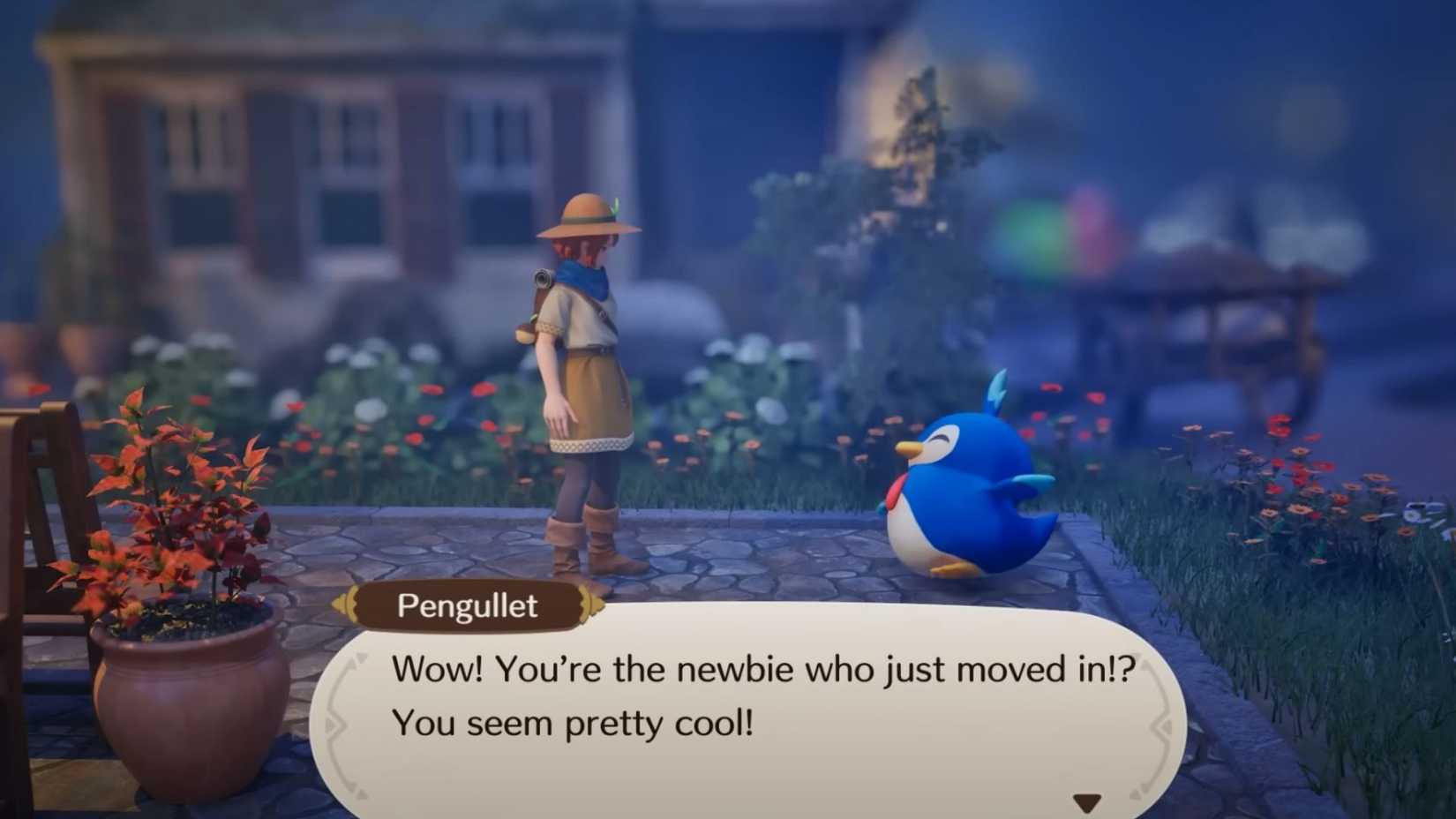 Palfarm player talks with Pengullet.