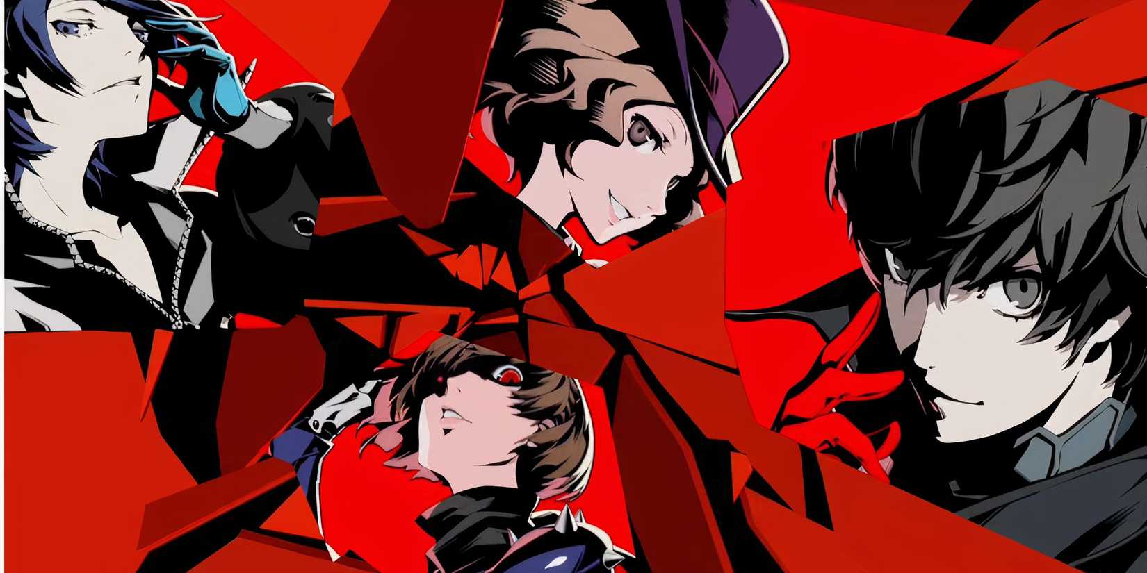 Fox, Noir, Joker and Queen from Persona 5 perfoming an all-out attack