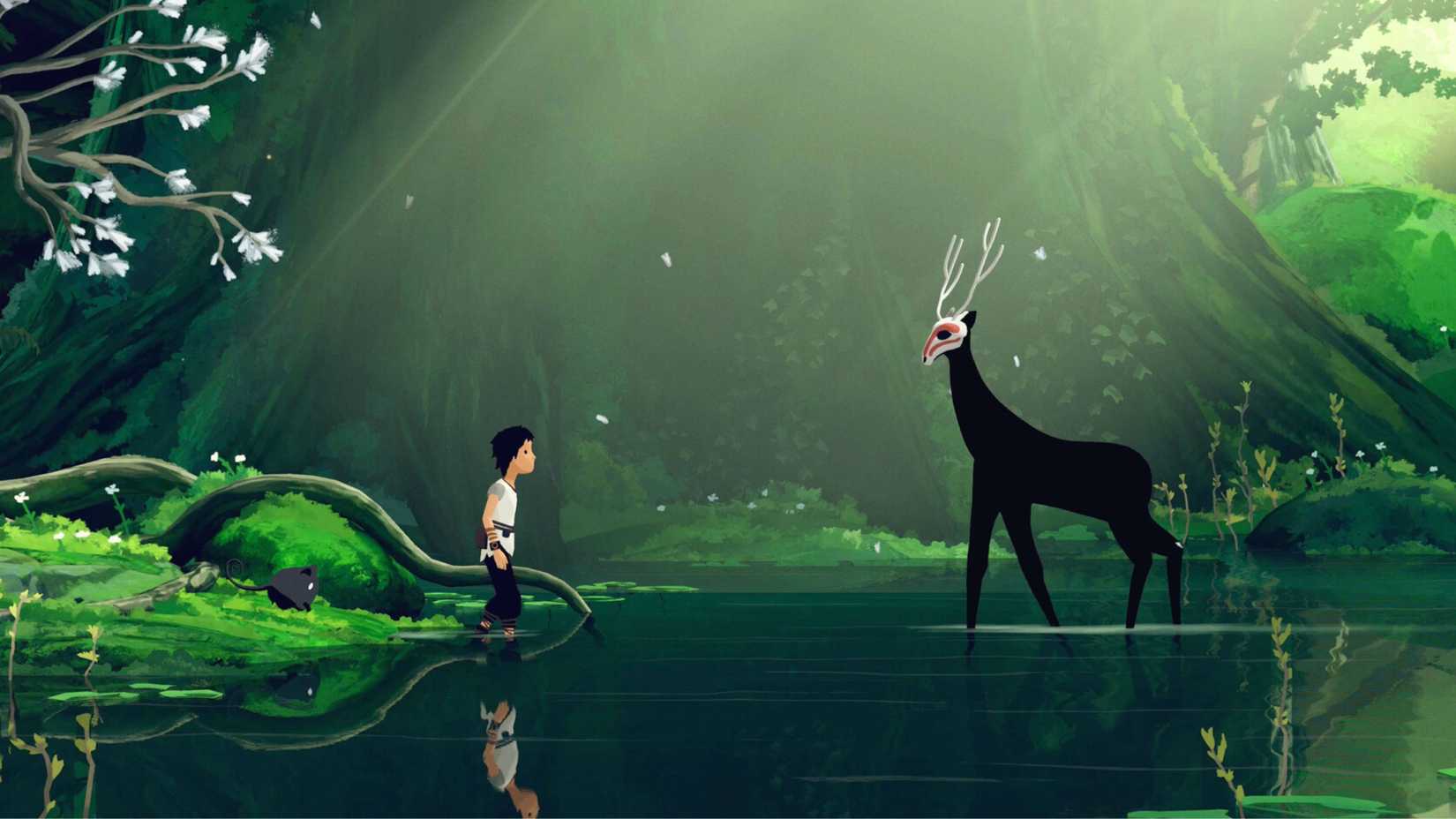 Lana regardant un cerf dans Planet of Lana 2.