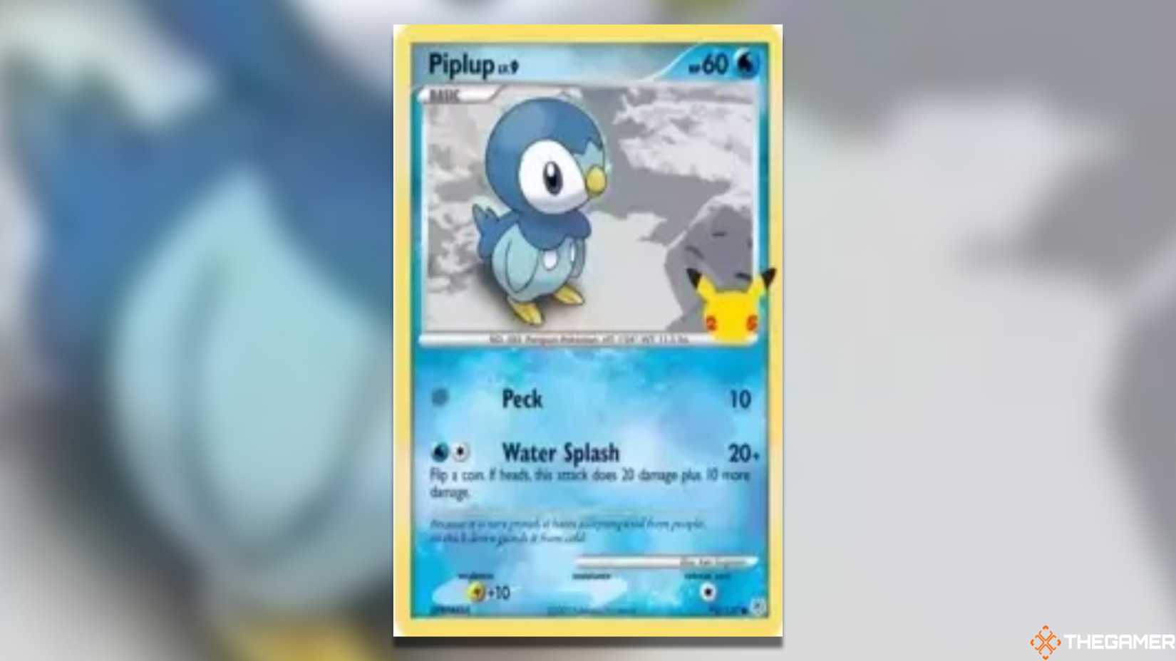 The first partner is Pokemon TCG's PiPlup card.
