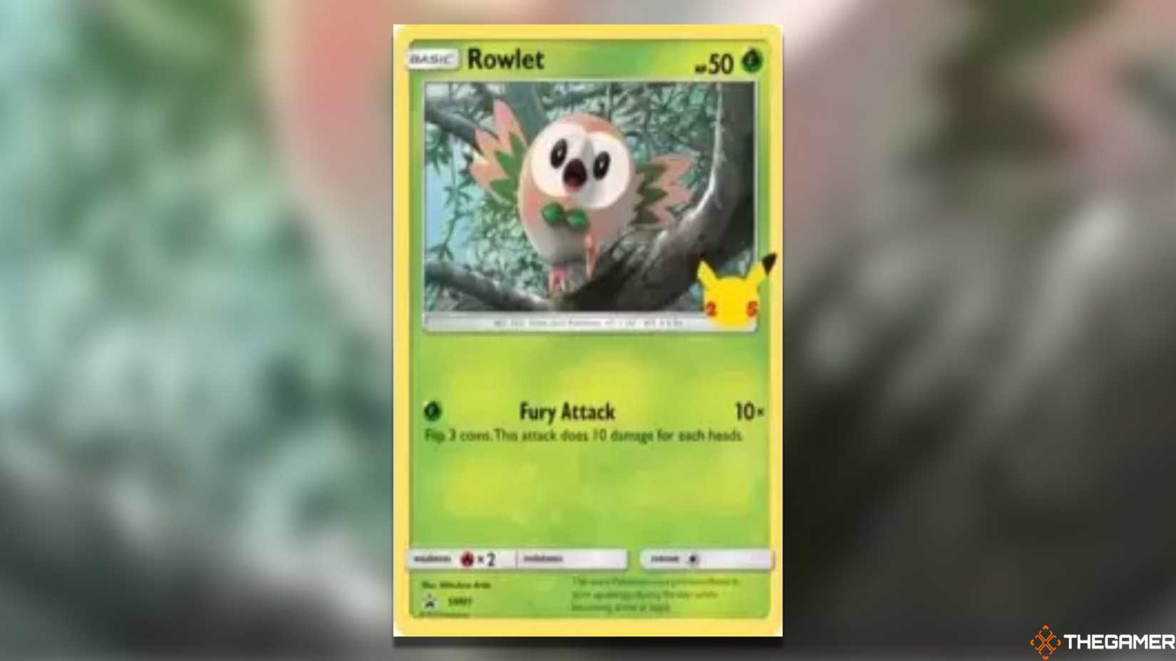 The first partner ties Pokemon TCG's rowlet with a card.