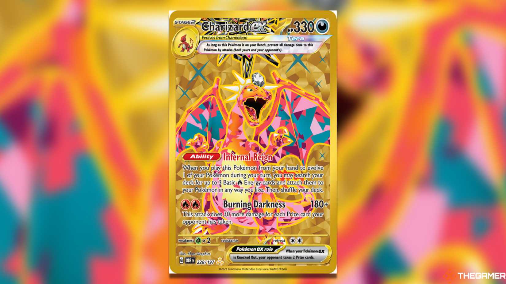 The Scarlet & Violet Era Charizard HR Obsidian Flames from the Pokemon TCG.