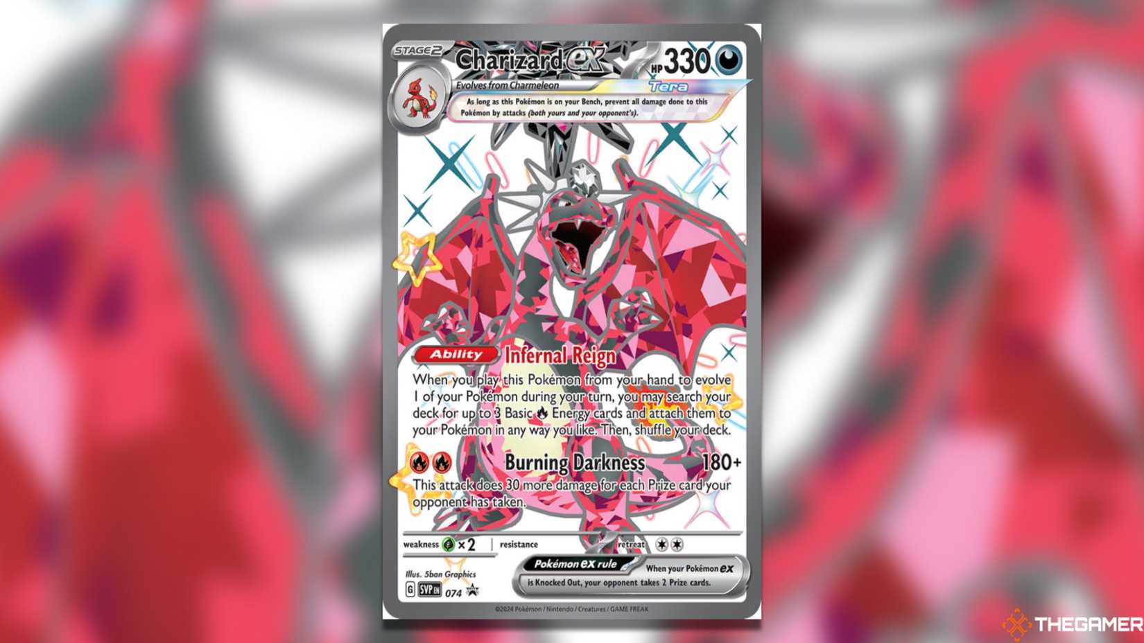 The Scarlet & Violet Era Charizard Promo 74 from the Pokemon TCG.