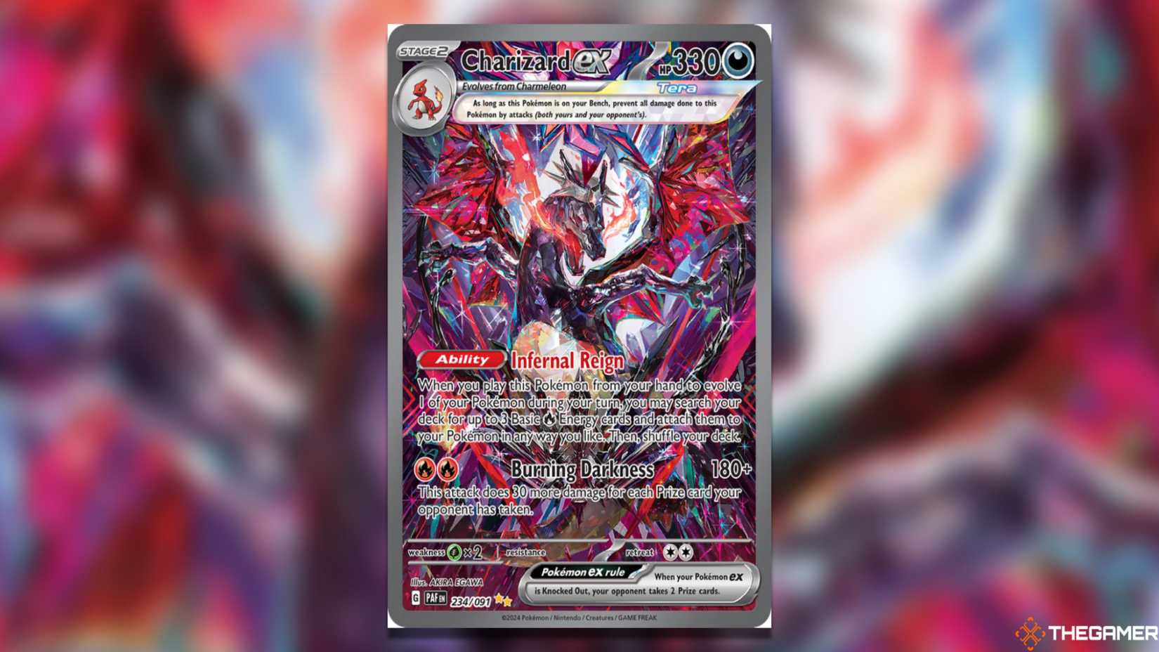 The Scarlet & Violet Era Charizard SIR Paldean Fates from the Pokemon TCG.