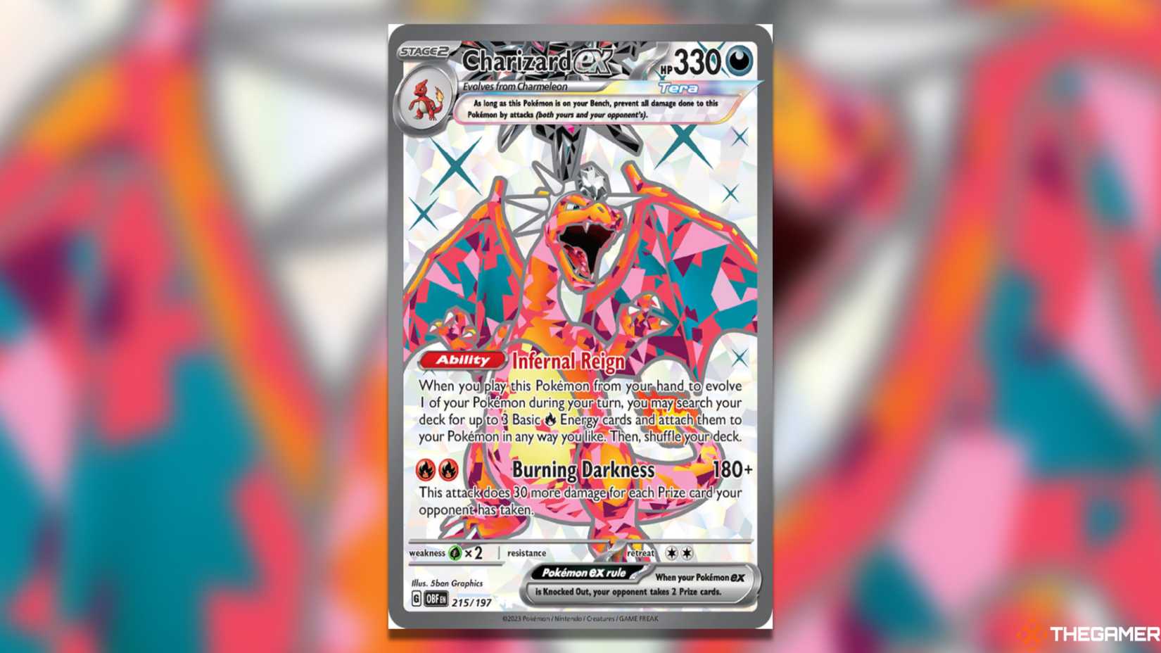The Scarlet & Violet Era Charizard UR Obsidian Flames from the Pokemon TCG.