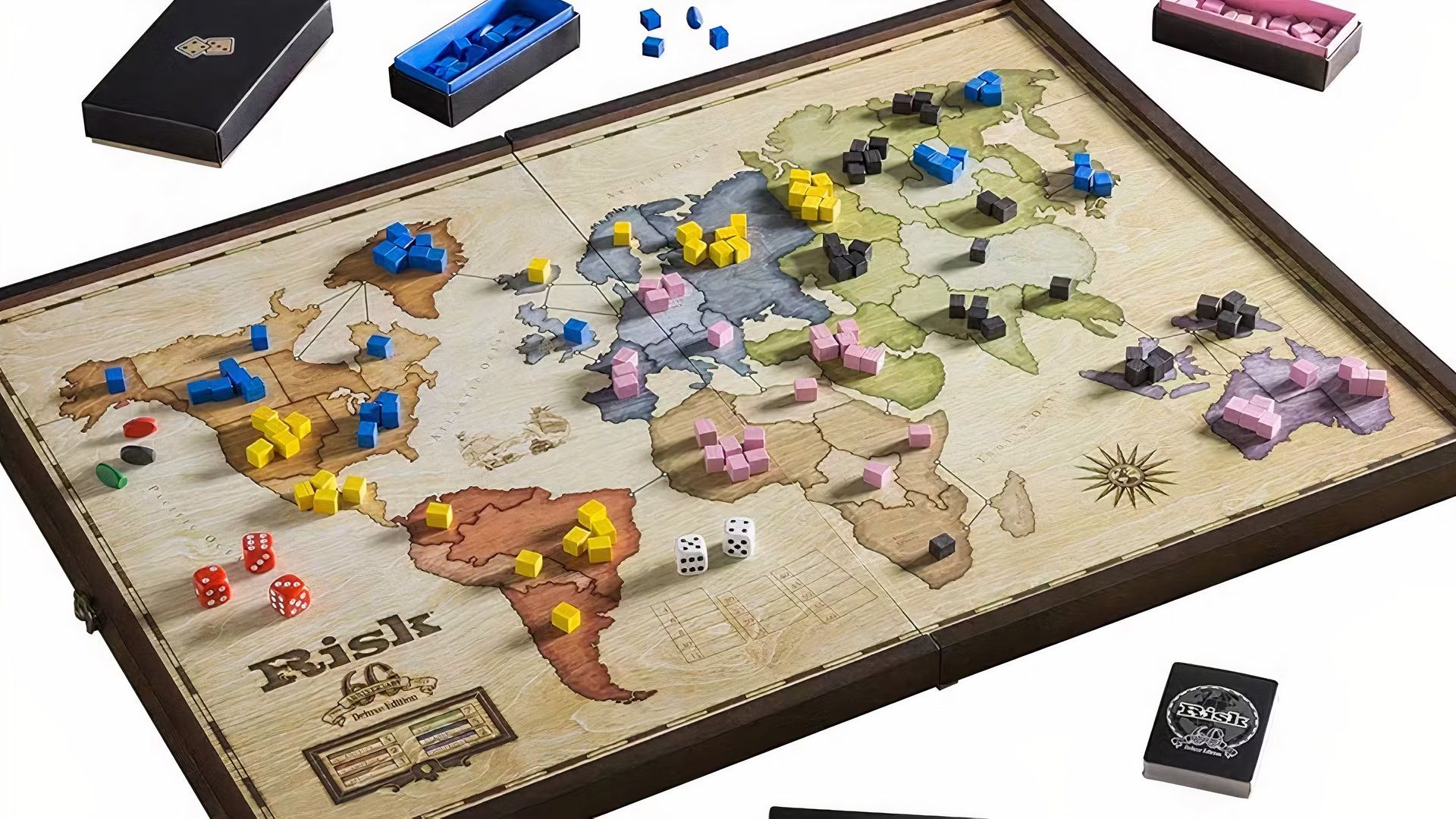Ideas To Make The Board Game Risk More Exciting Risk Board Game With Several Armies Set Up On I 