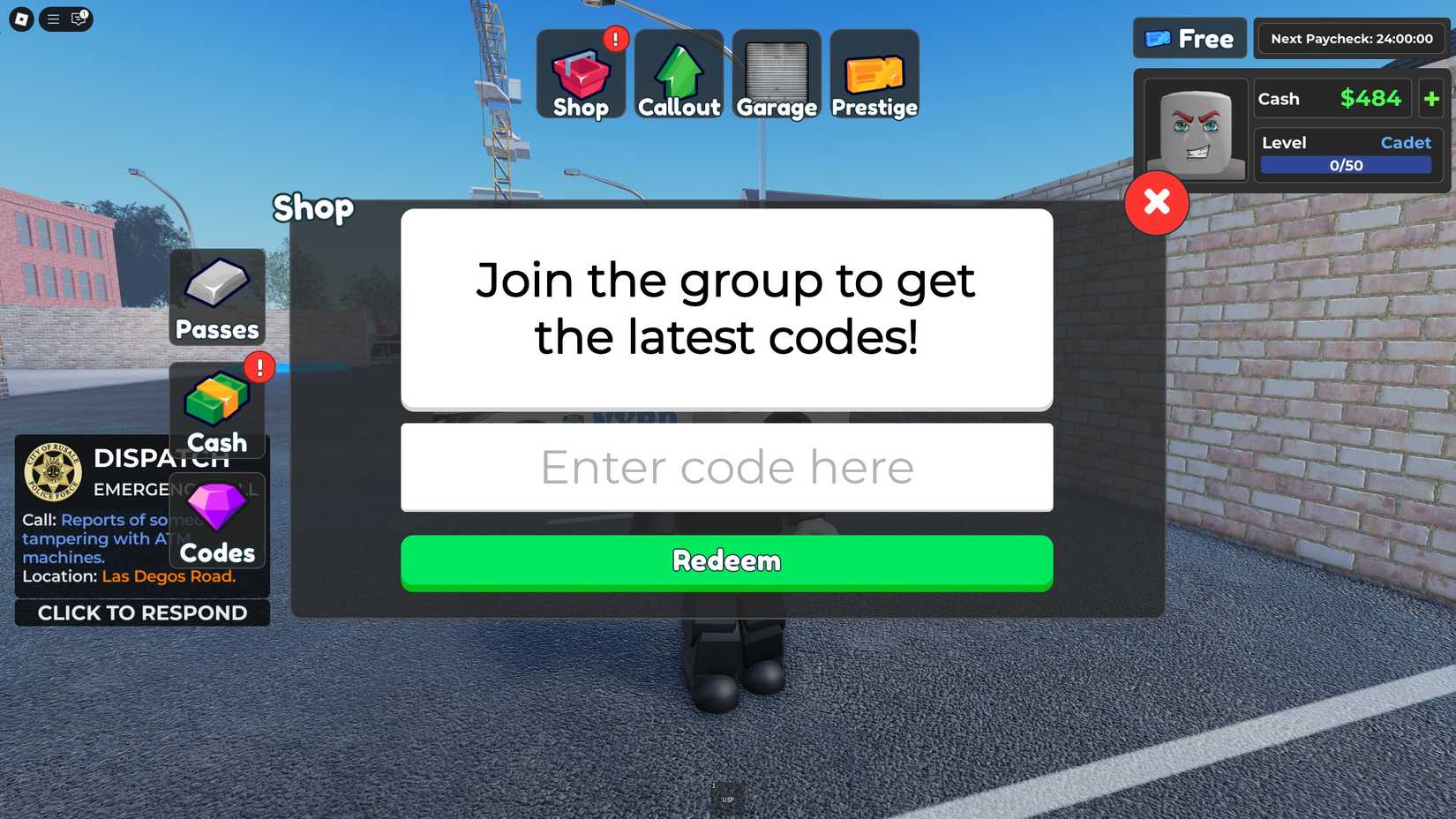 Dispatch Police Simulator Codes Roblox